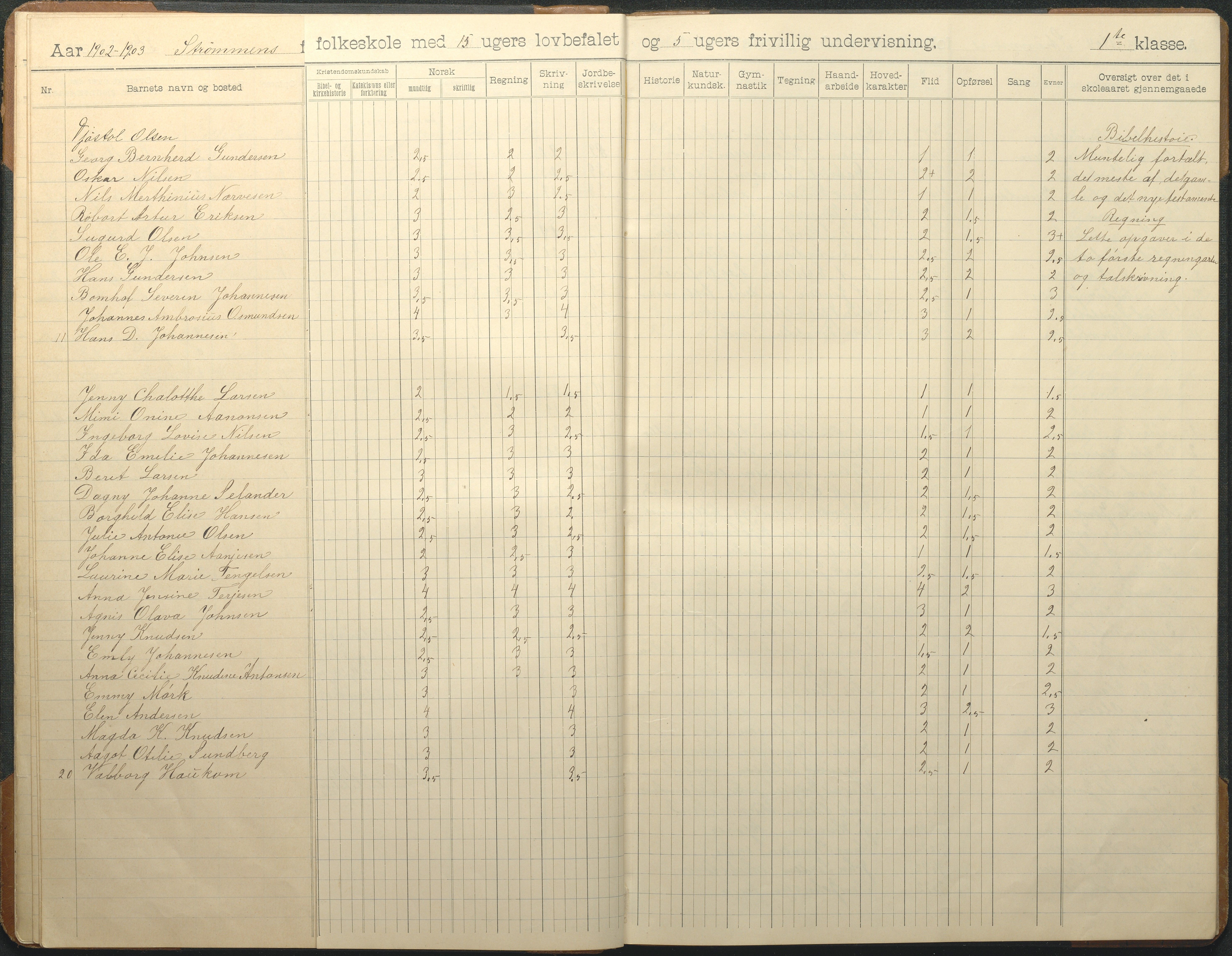 Øyestad kommune frem til 1979, AAKS/KA0920-PK/06/06G/L0010: Skoleprotokoll, 1902-1910