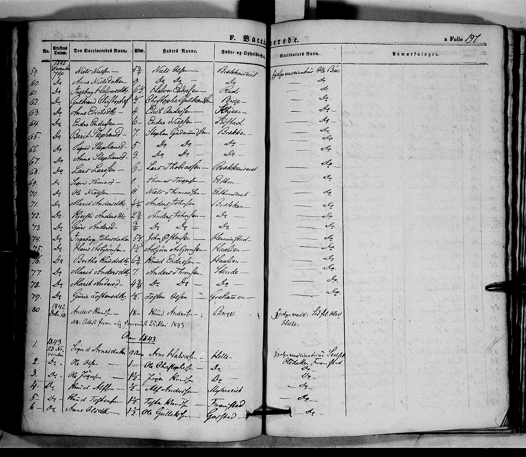 Vang prestekontor, Valdres, SAH/PREST-140/H/Ha/L0005: Parish register (official) no. 5, 1831-1845, p. 197