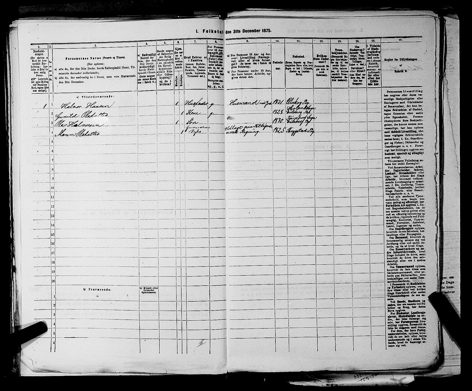 RA, 1875 census for 0125P Eidsberg, 1875, p. 1322