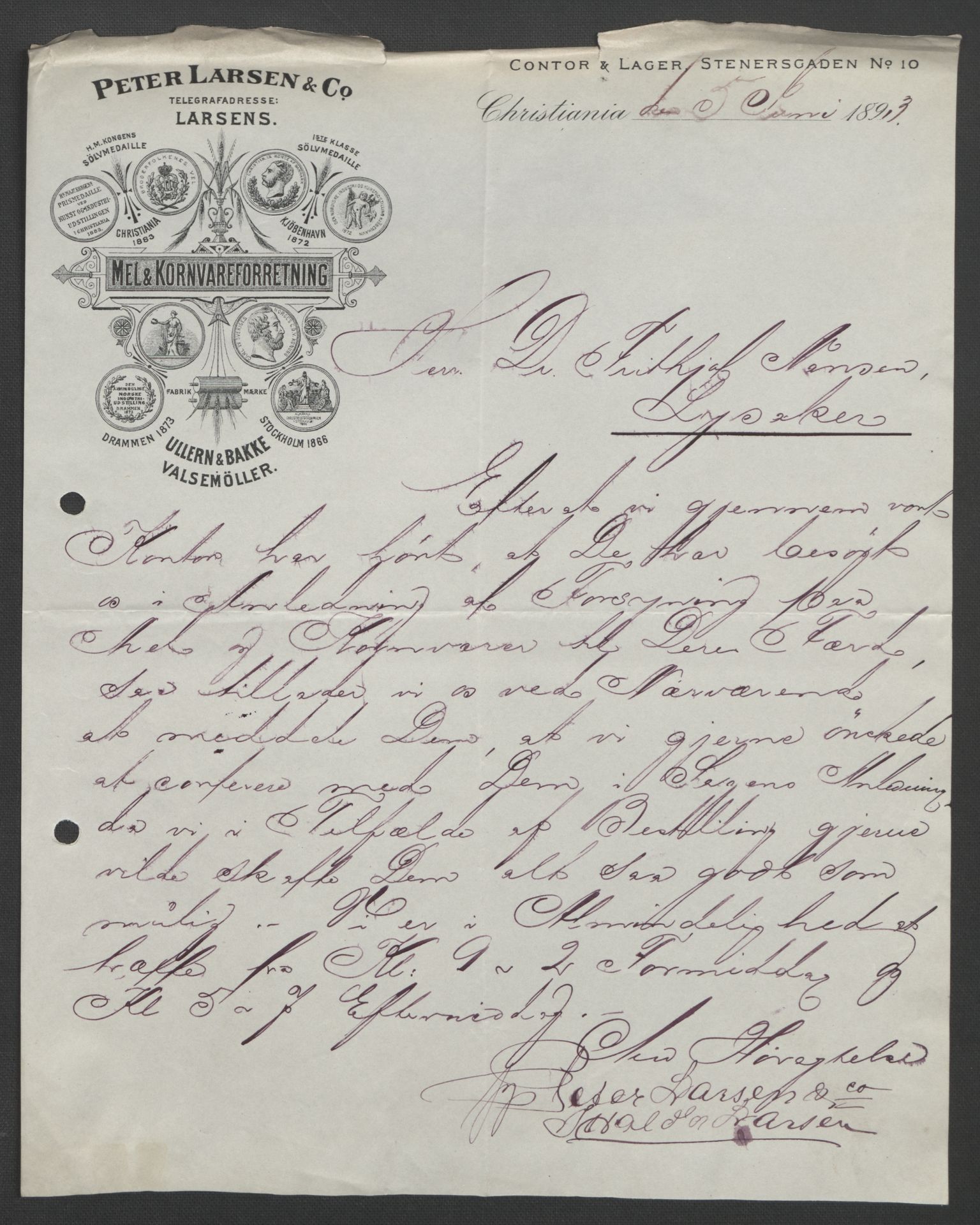 Arbeidskomitéen for Fridtjof Nansens polarekspedisjon, AV/RA-PA-0061/D/L0004: Innk. brev og telegrammer vedr. proviant og utrustning, 1892-1893, p. 726