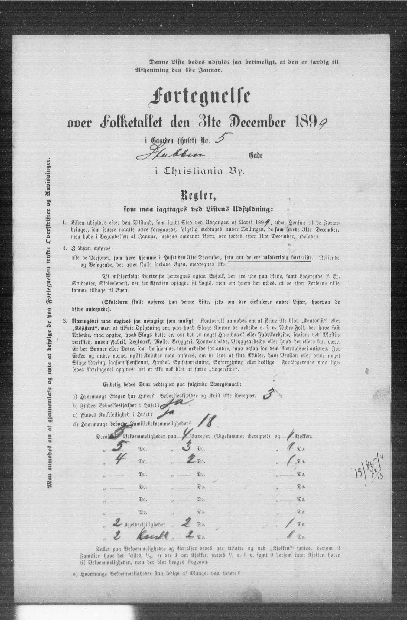 OBA, Municipal Census 1899 for Kristiania, 1899, p. 13620