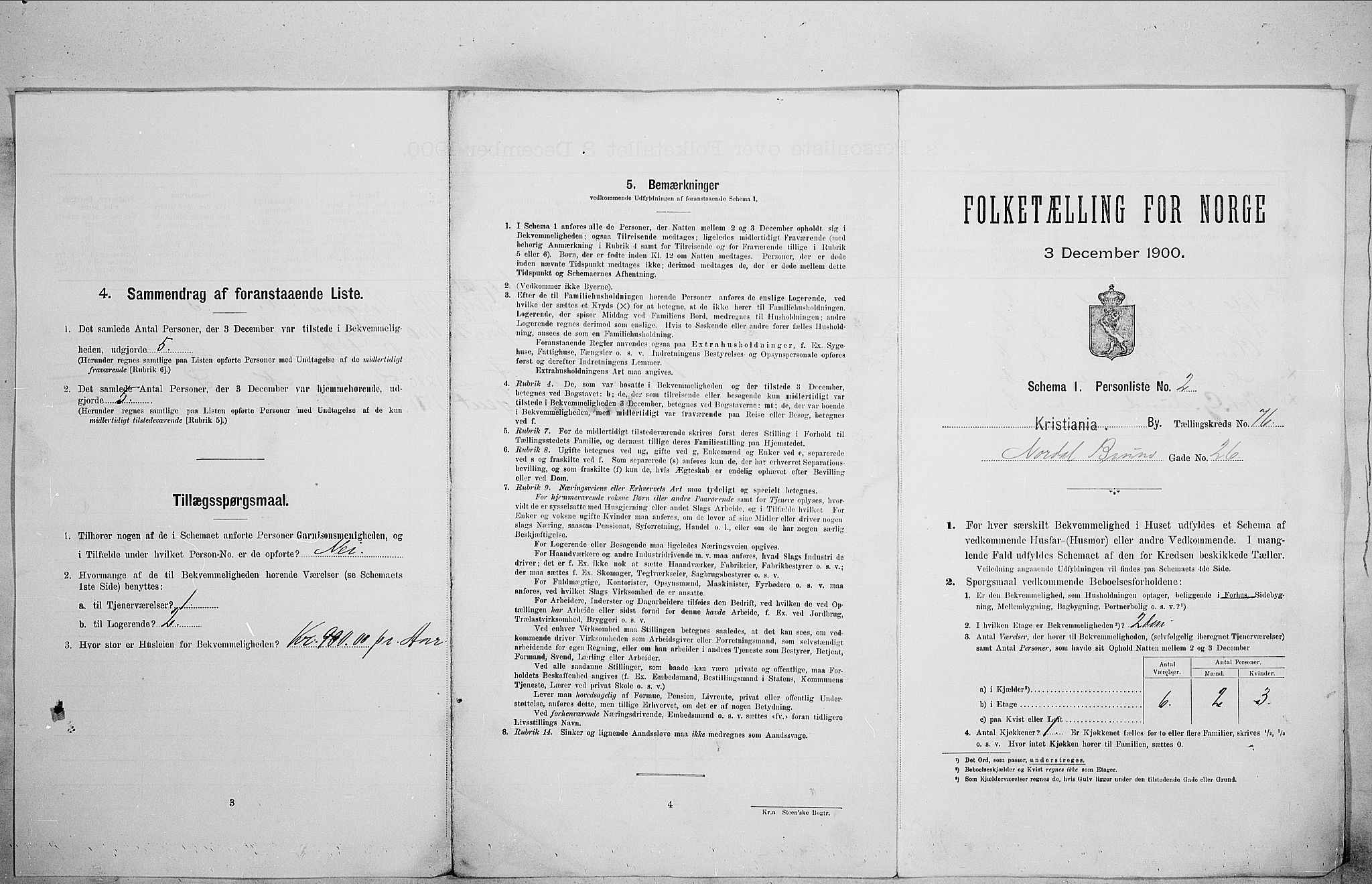 SAO, 1900 census for Kristiania, 1900, p. 64863