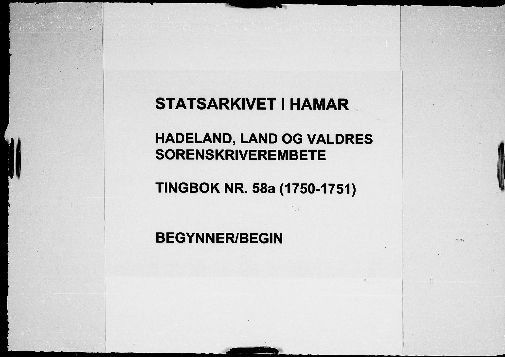 Hadeland, Land og Valdres sorenskriveri, AV/SAH-TING-028/G/Gb/L0058/0001: Tingbok / 58A:, 1750-1751