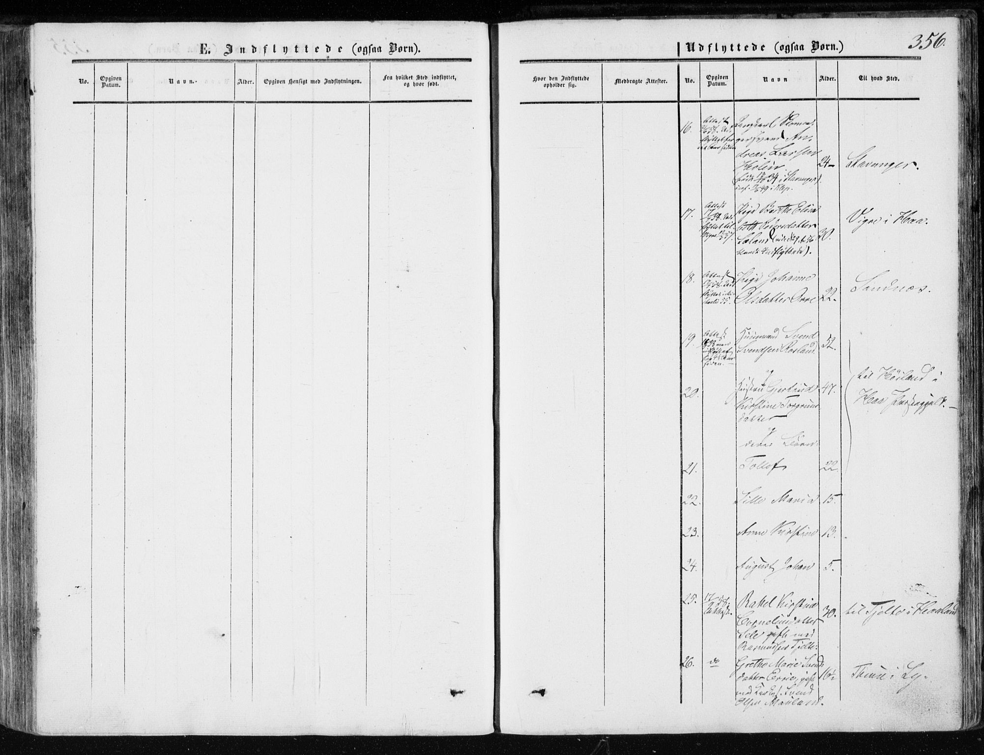 Klepp sokneprestkontor, SAST/A-101803/001/3/30BA/L0005: Parish register (official) no. A 5, 1853-1870, p. 356