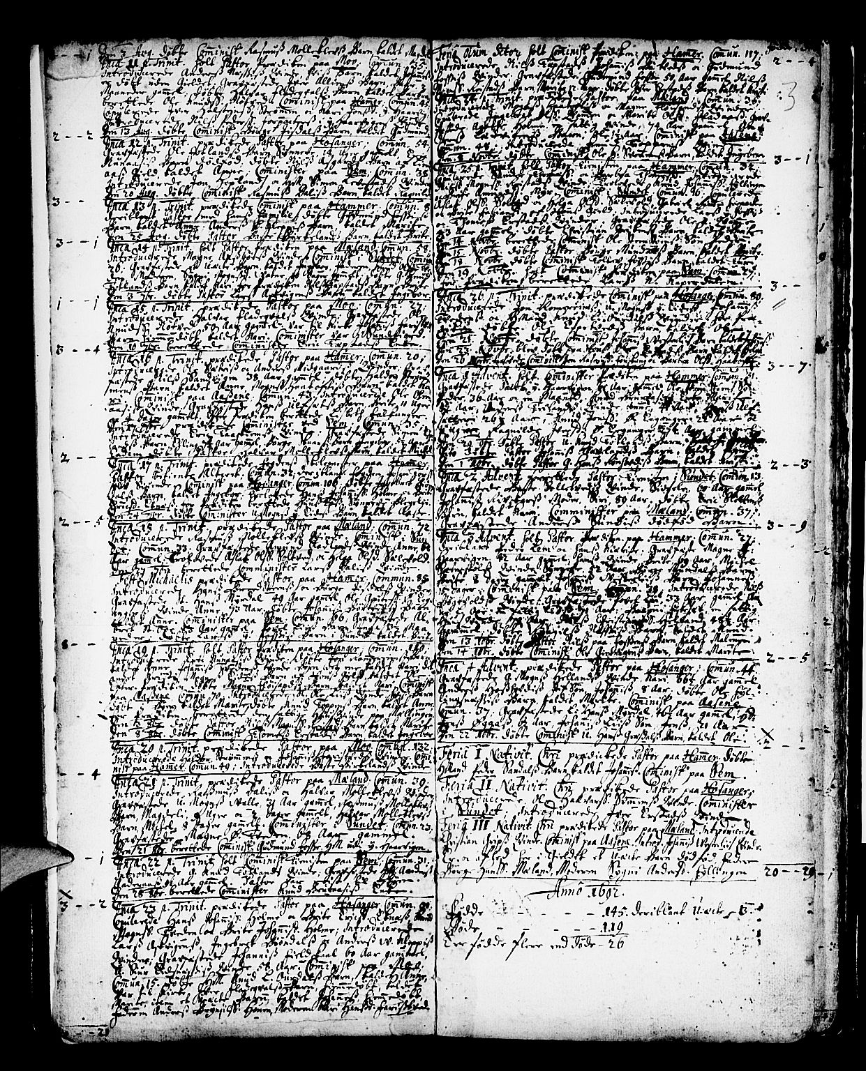 Hamre sokneprestembete, AV/SAB-A-75501/H/Ha/Haa/Haaa/L0002: Parish register (official) no. A 2, 1692-1707, p. 3