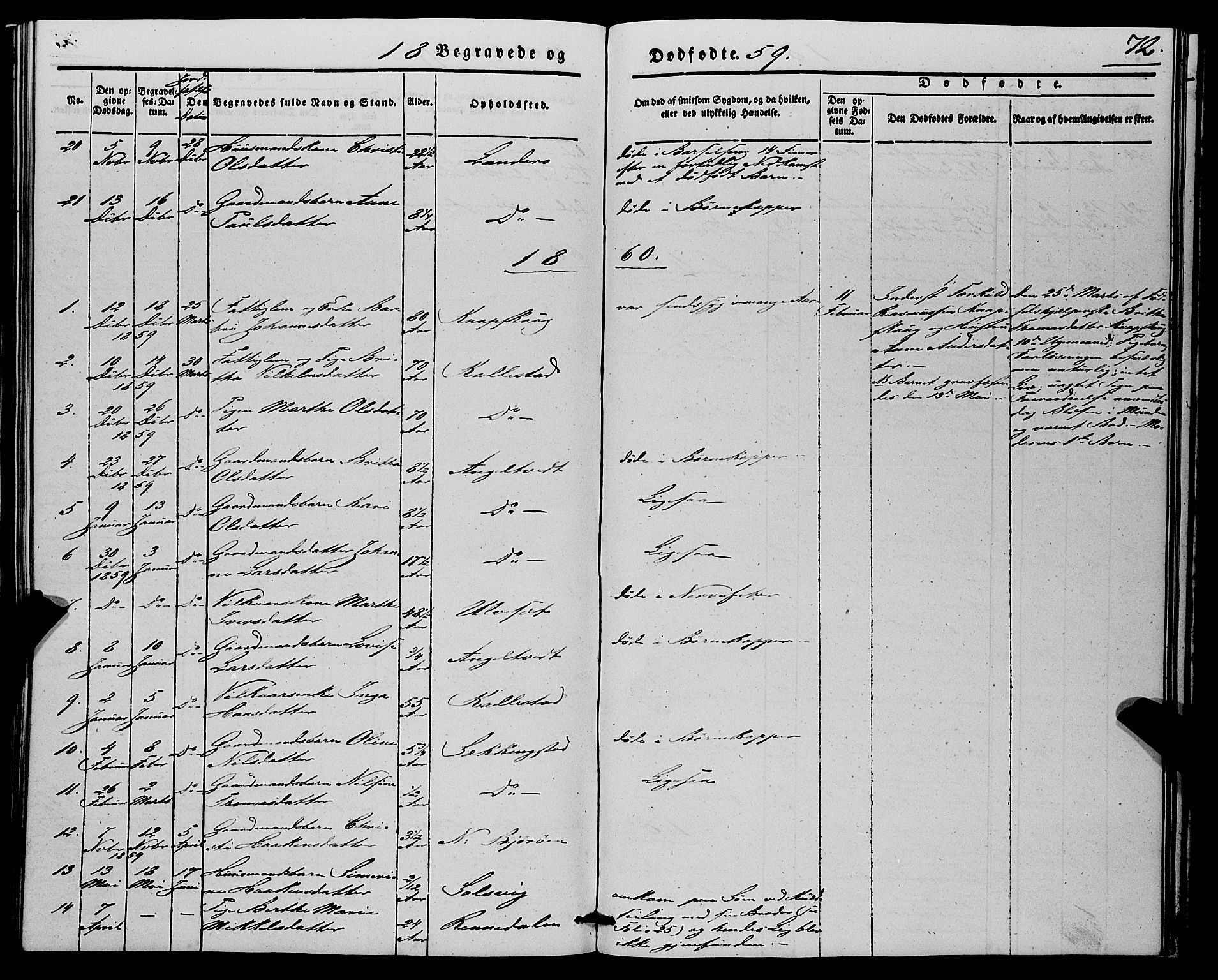 Fjell sokneprestembete, AV/SAB-A-75301/H/Haa: Parish register (official) no. A 7, 1847-1877, p. 72