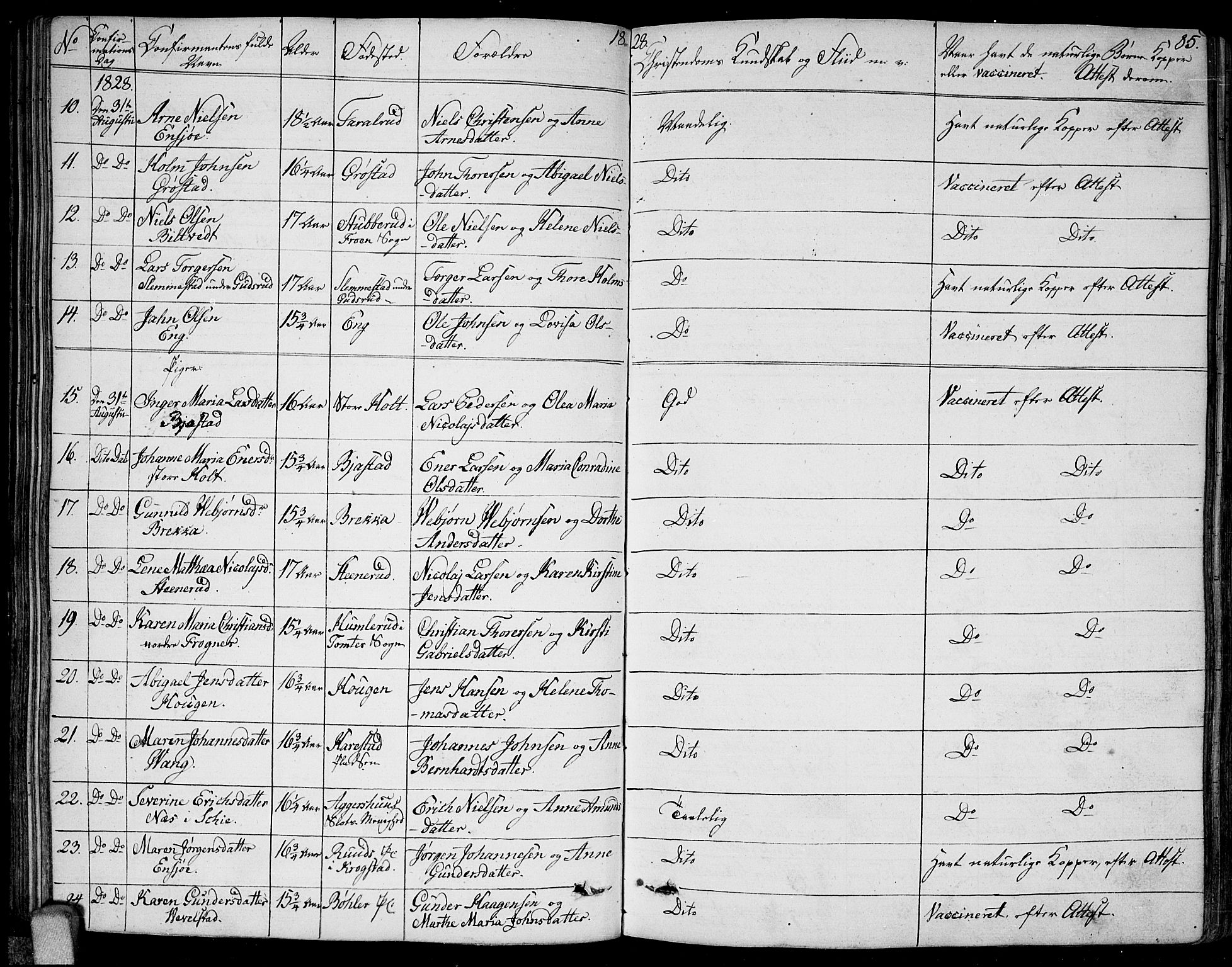 Kråkstad prestekontor Kirkebøker, AV/SAO-A-10125a/F/Fa/L0004: Parish register (official) no. I 4, 1825-1837, p. 85