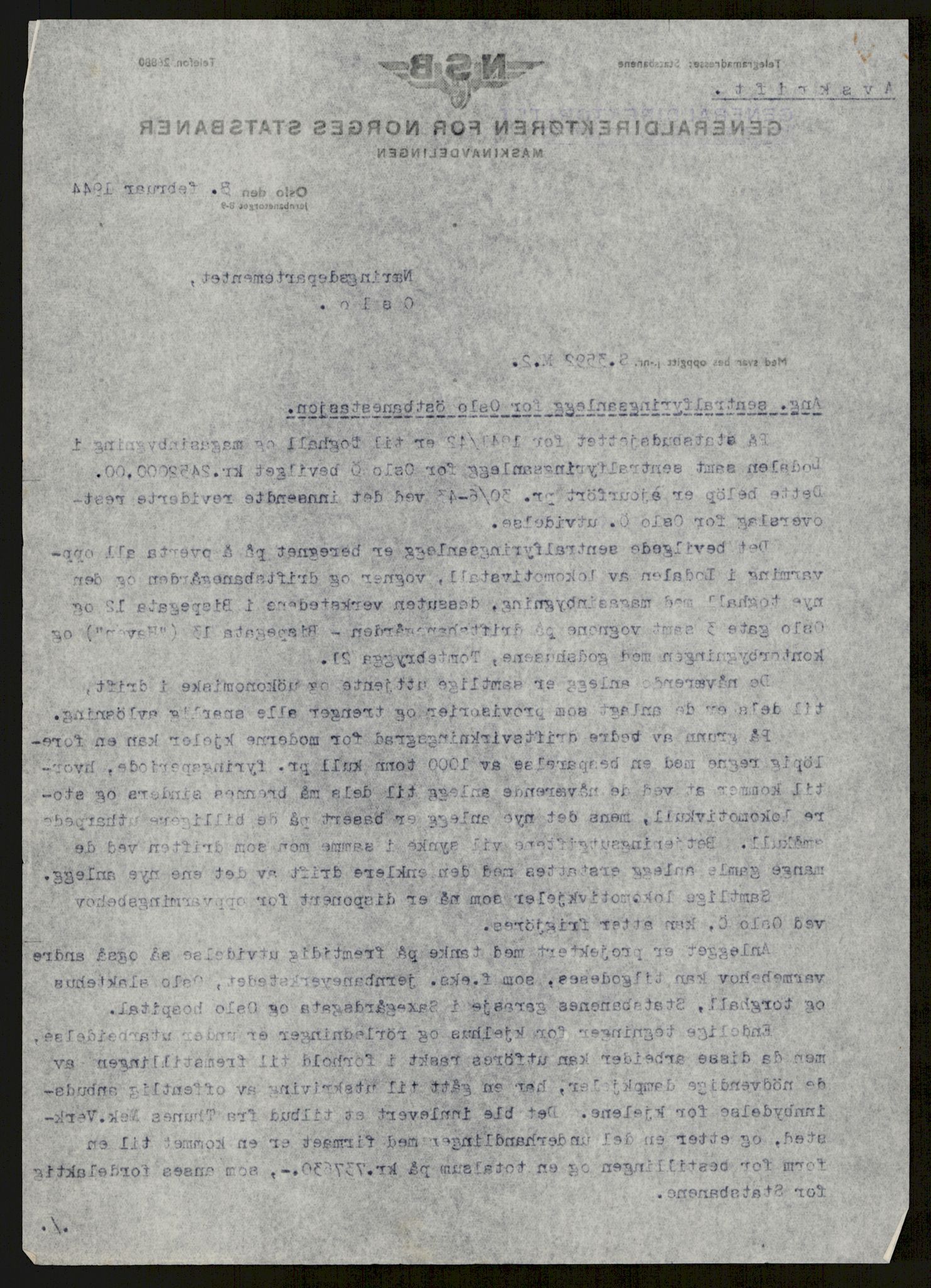 Direktoratet for industriforsyning, Sekretariatet, AV/RA-S-4153/D/Df/L0055: 9. Metallkontoret, 1940-1945, p. 90