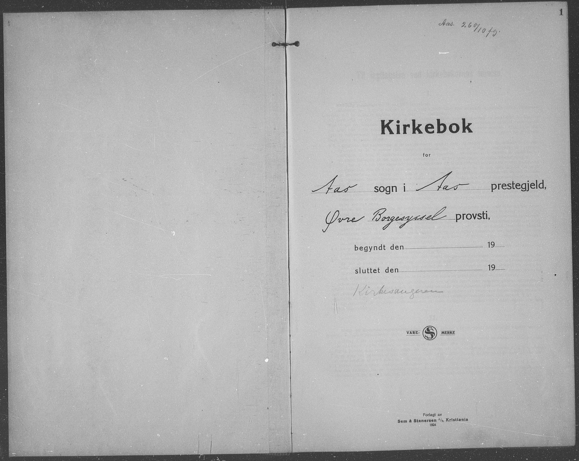 Ås prestekontor Kirkebøker, SAO/A-10894/G/Ga/L0006: Parish register (copy) no. I 6, 1925-1940, p. 1