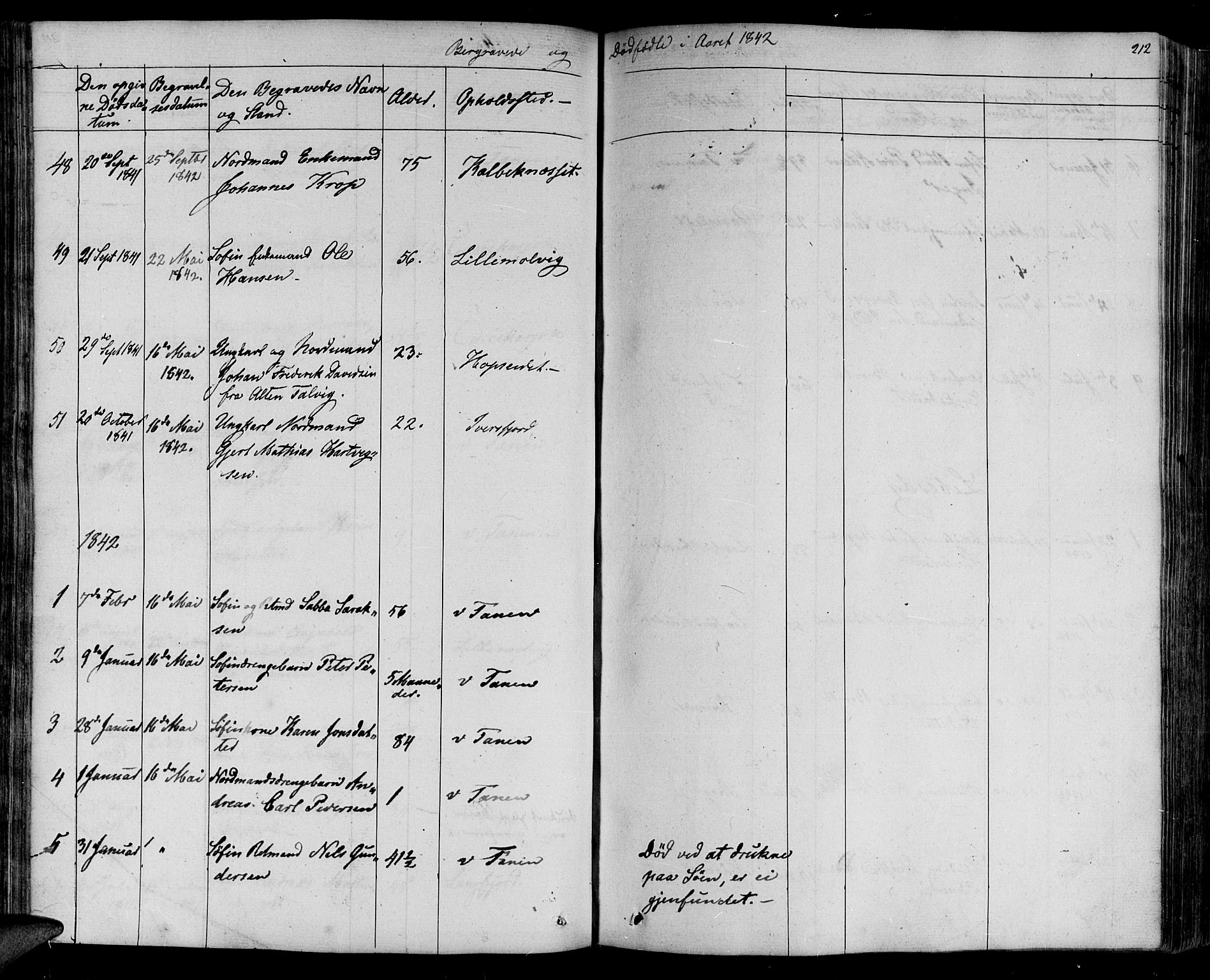 Lebesby sokneprestkontor, SATØ/S-1353/H/Ha/L0003kirke: Parish register (official) no. 3, 1833-1852, p. 212