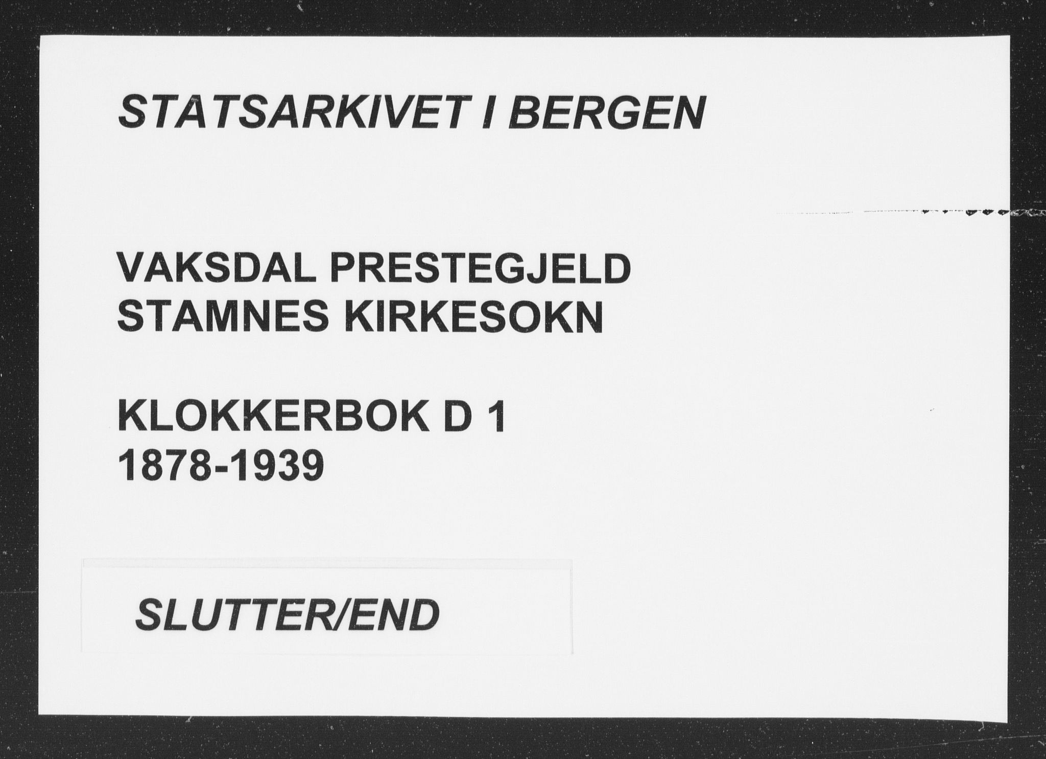 Vaksdal Sokneprestembete, AV/SAB-A-78901/H/Hab: Parish register (copy) no. D 1, 1878-1939