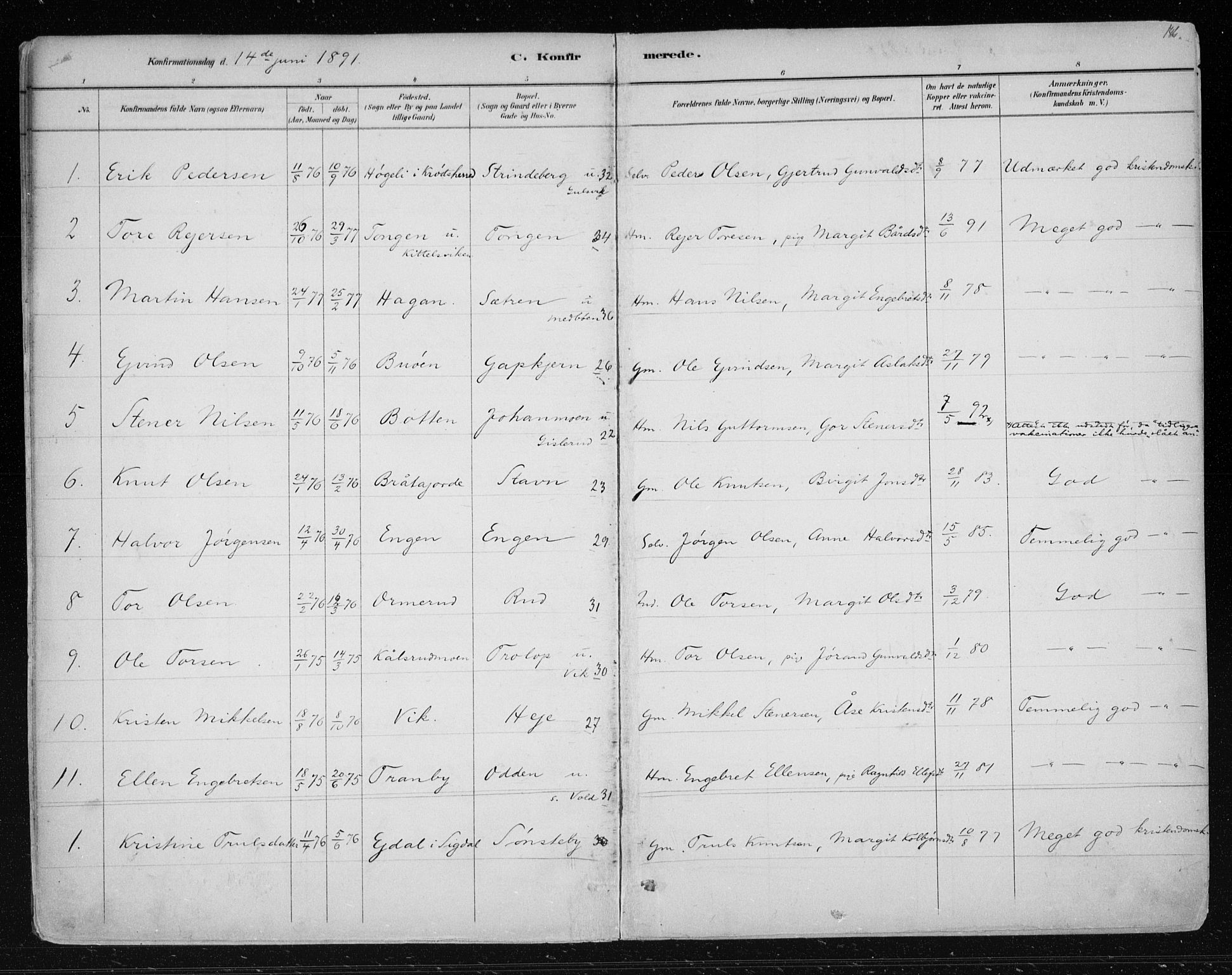 Nes kirkebøker, AV/SAKO-A-236/F/Fa/L0012: Parish register (official) no. 12, 1881-1917, p. 186