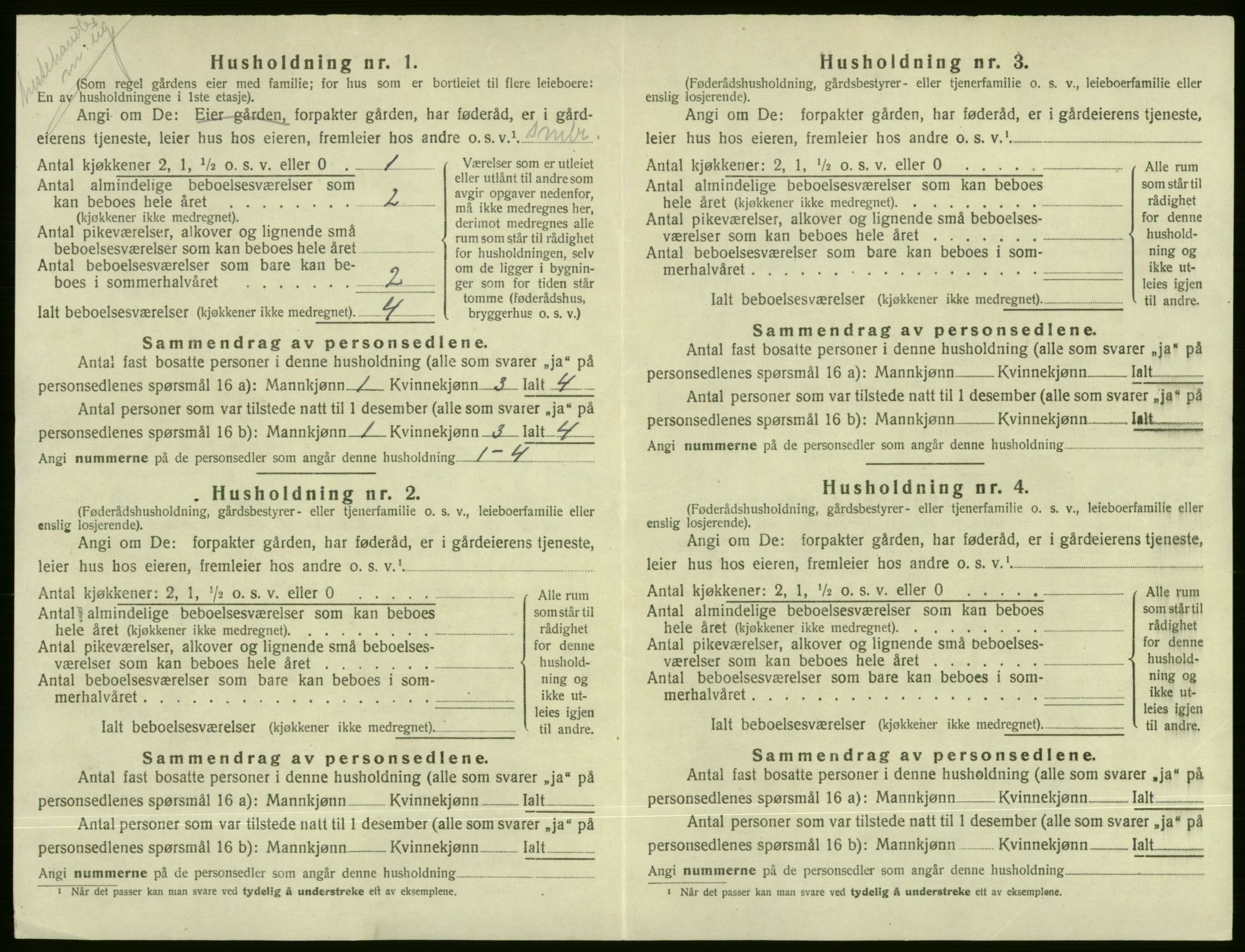 SAB, 1920 census for Voss, 1920, p. 110