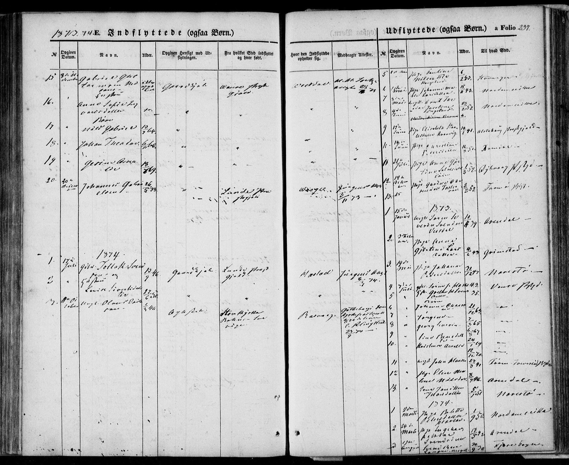 Flekkefjord sokneprestkontor, AV/SAK-1111-0012/F/Fa/Fab/L0004: Parish register (official) no. A 4, 1850-1875, p. 237