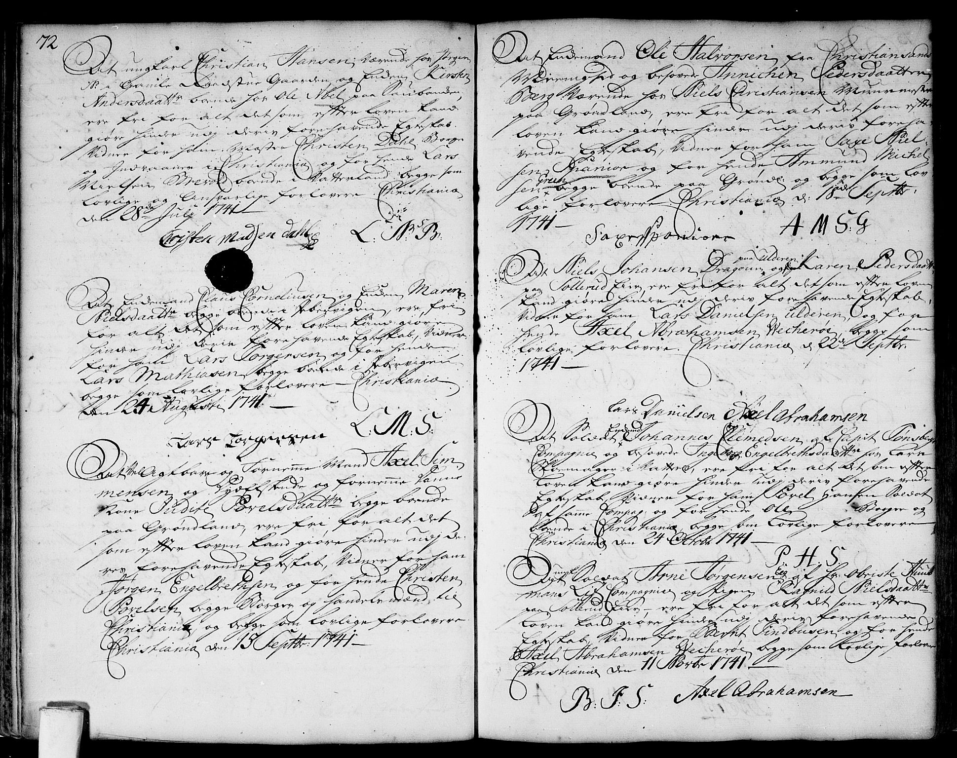 Aker prestekontor kirkebøker, AV/SAO-A-10861/L/L0002: Best man's statements no. 2, 1734-1773, p. 72