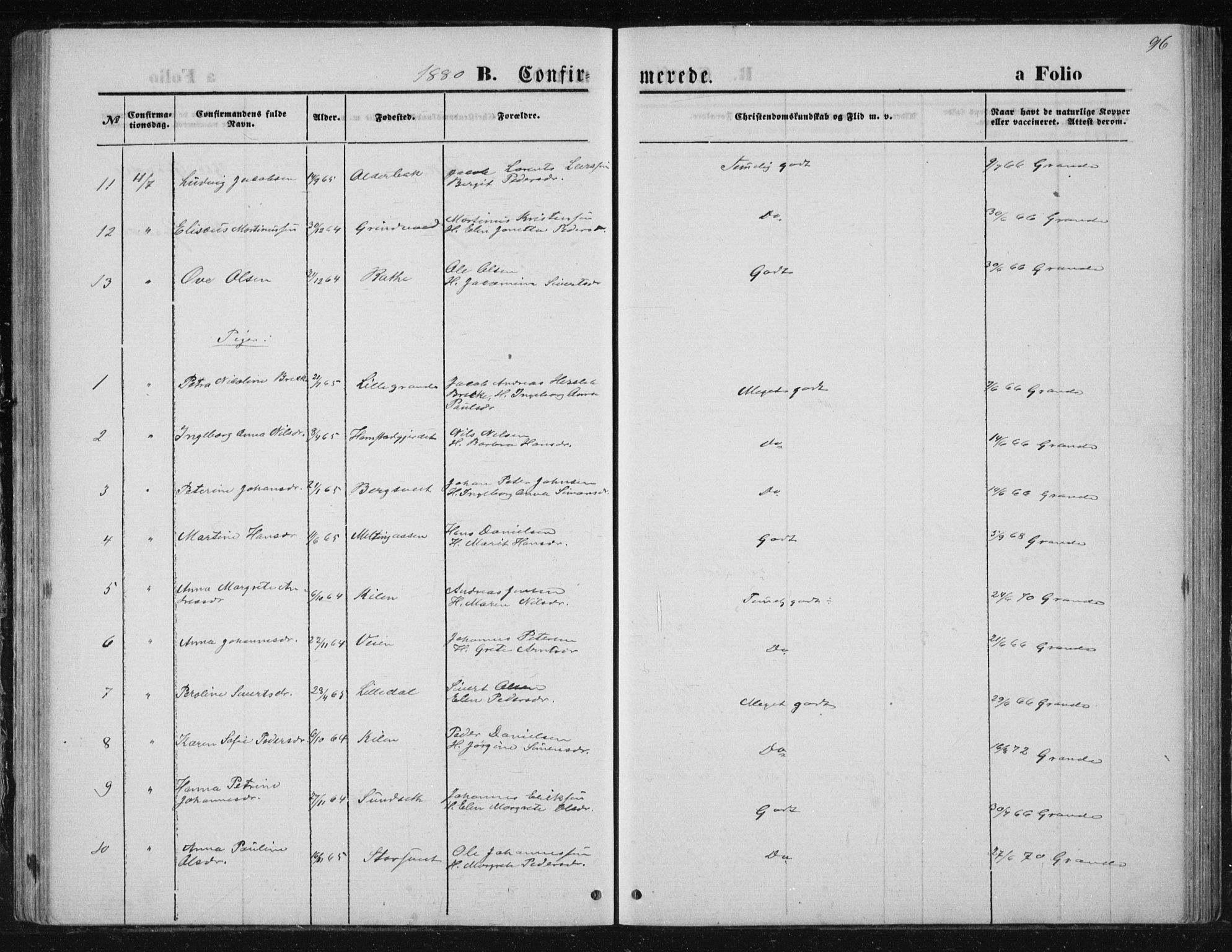 Ministerialprotokoller, klokkerbøker og fødselsregistre - Nord-Trøndelag, SAT/A-1458/733/L0324: Parish register (official) no. 733A03, 1870-1883, p. 96