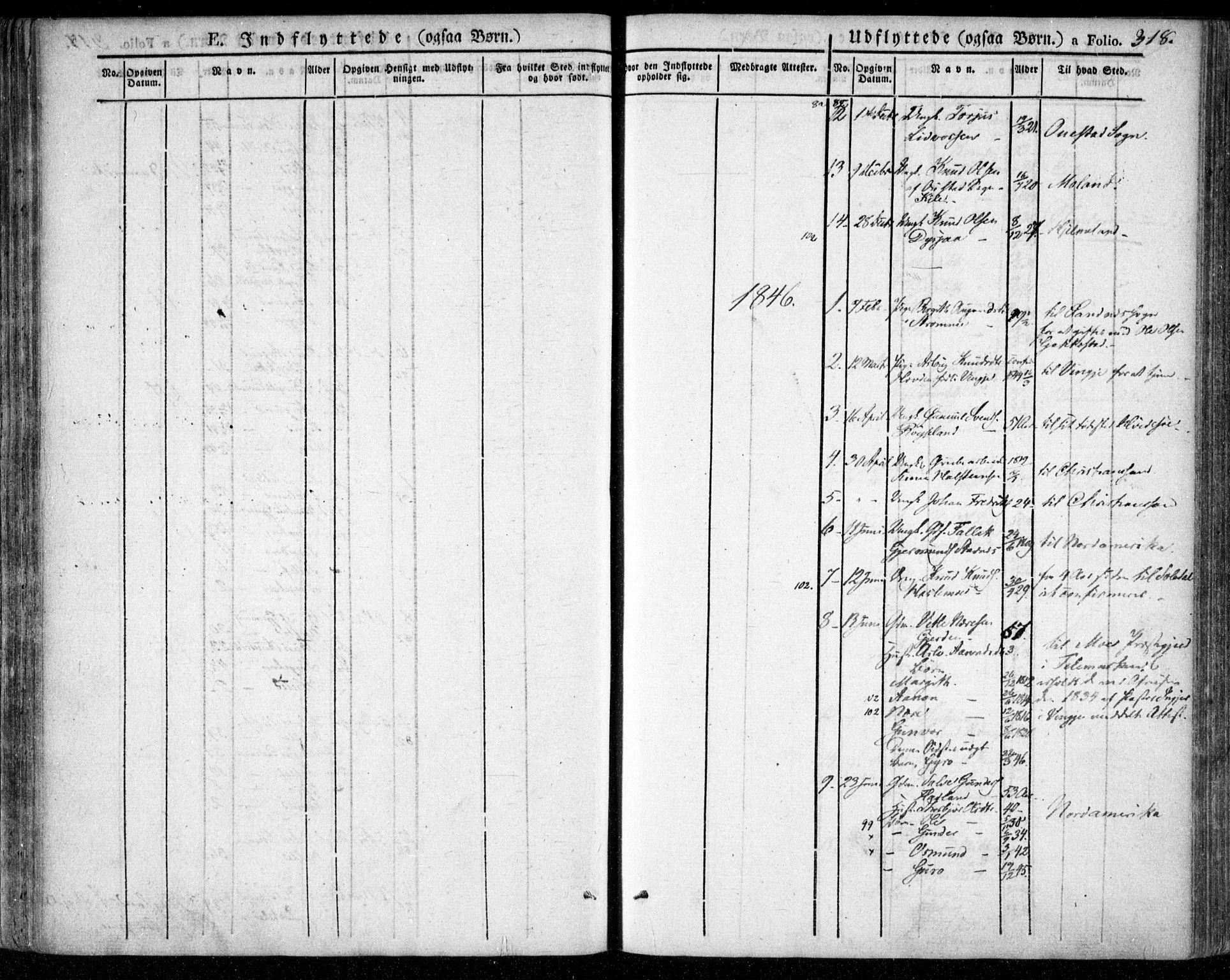 Valle sokneprestkontor, SAK/1111-0044/F/Fa/Fac/L0006: Parish register (official) no. A 6, 1831-1853, p. 318