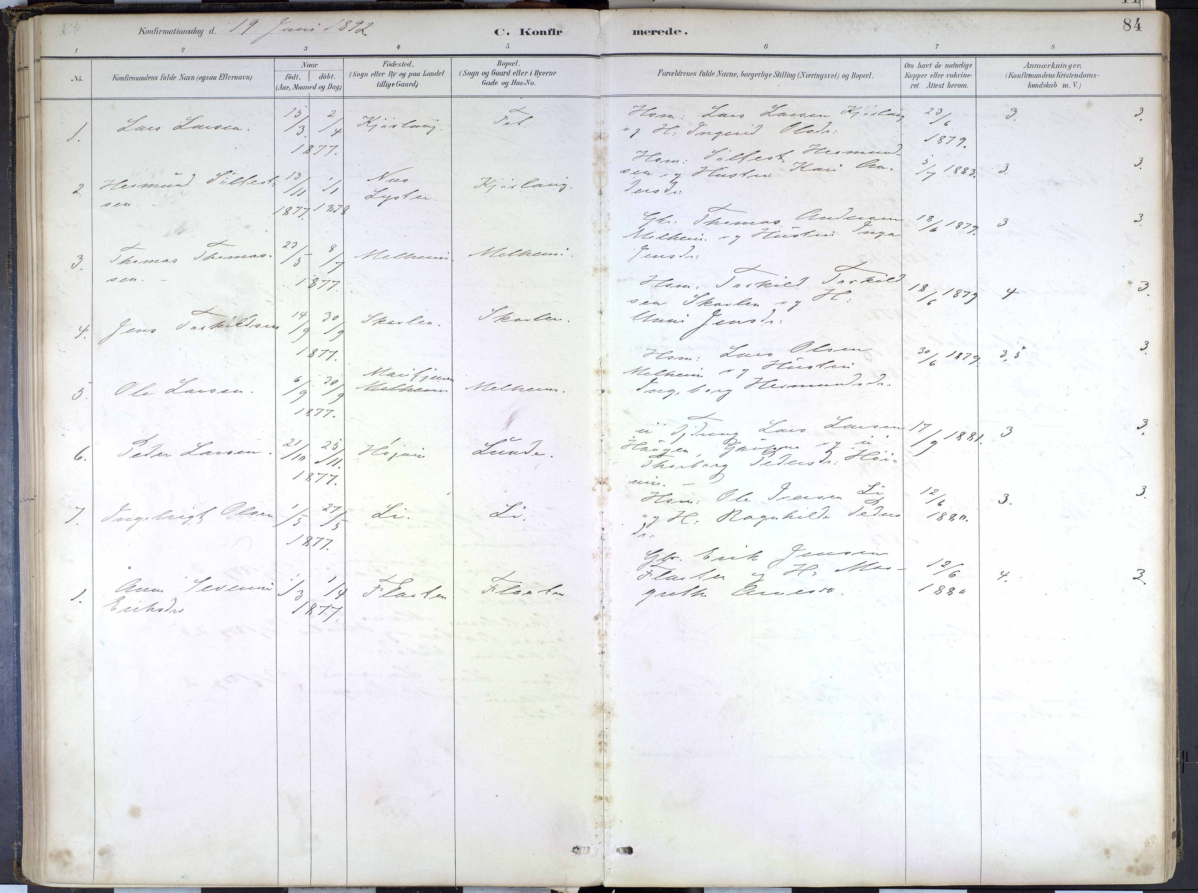 Hafslo sokneprestembete, SAB/A-80301/H/Haa/Haad/L0001: Parish register (official) no. D 1, 1886-1934, p. 84