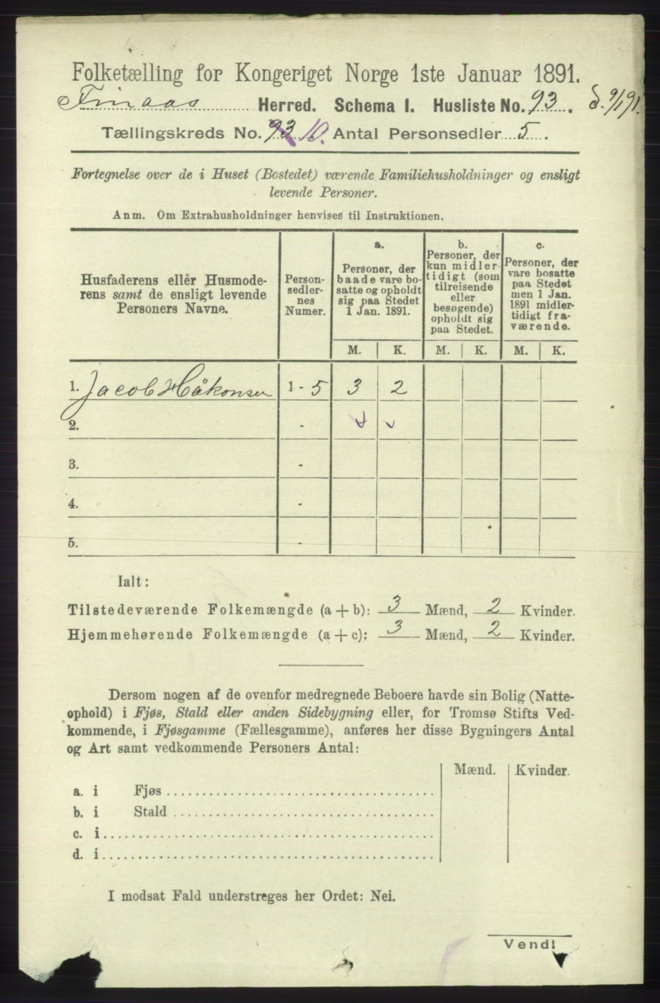 RA, 1891 census for 1218 Finnås, 1891, p. 4514