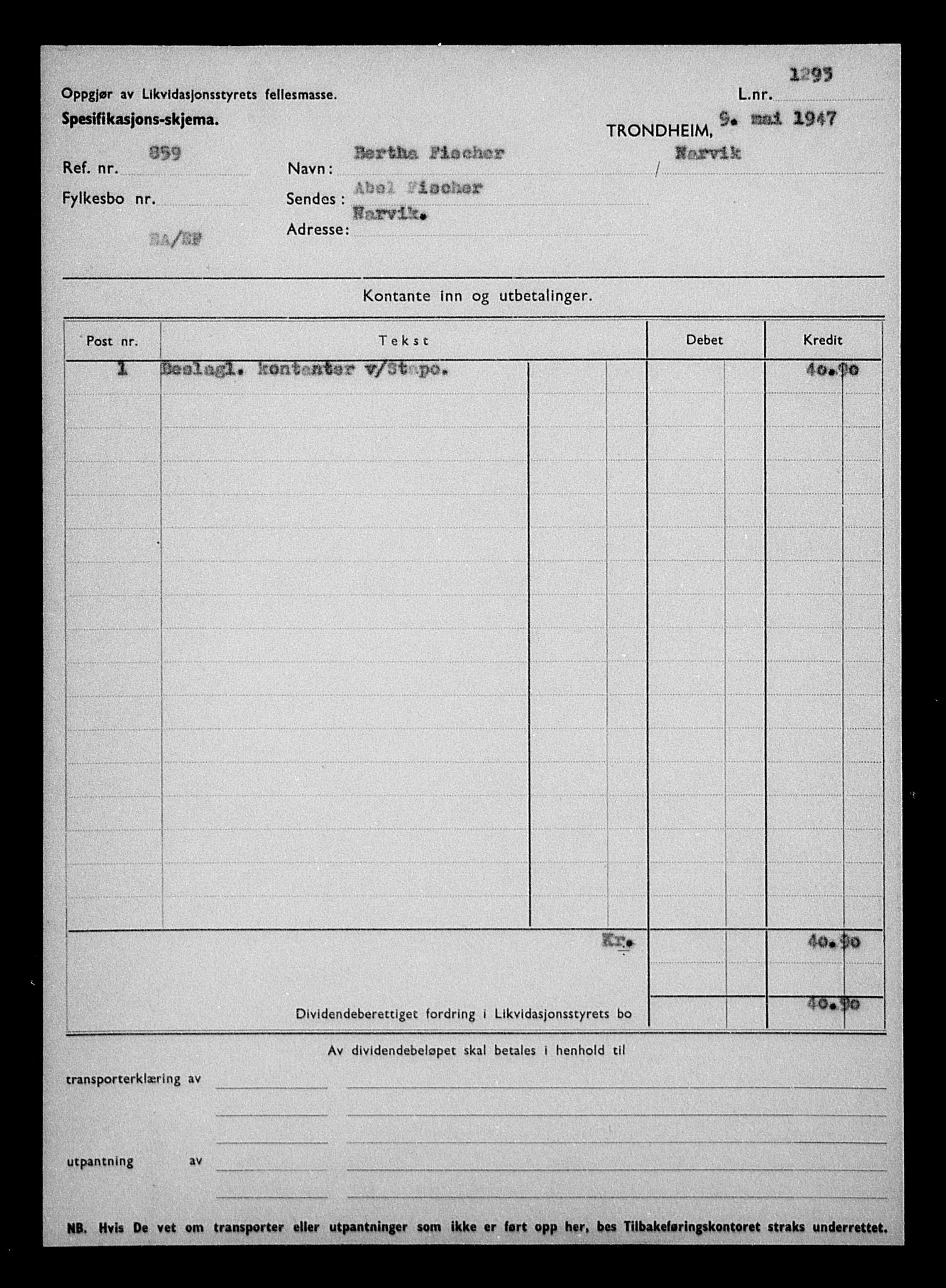 Justisdepartementet, Tilbakeføringskontoret for inndratte formuer, AV/RA-S-1564/H/Hc/Hcb/L0912: --, 1945-1947, p. 78