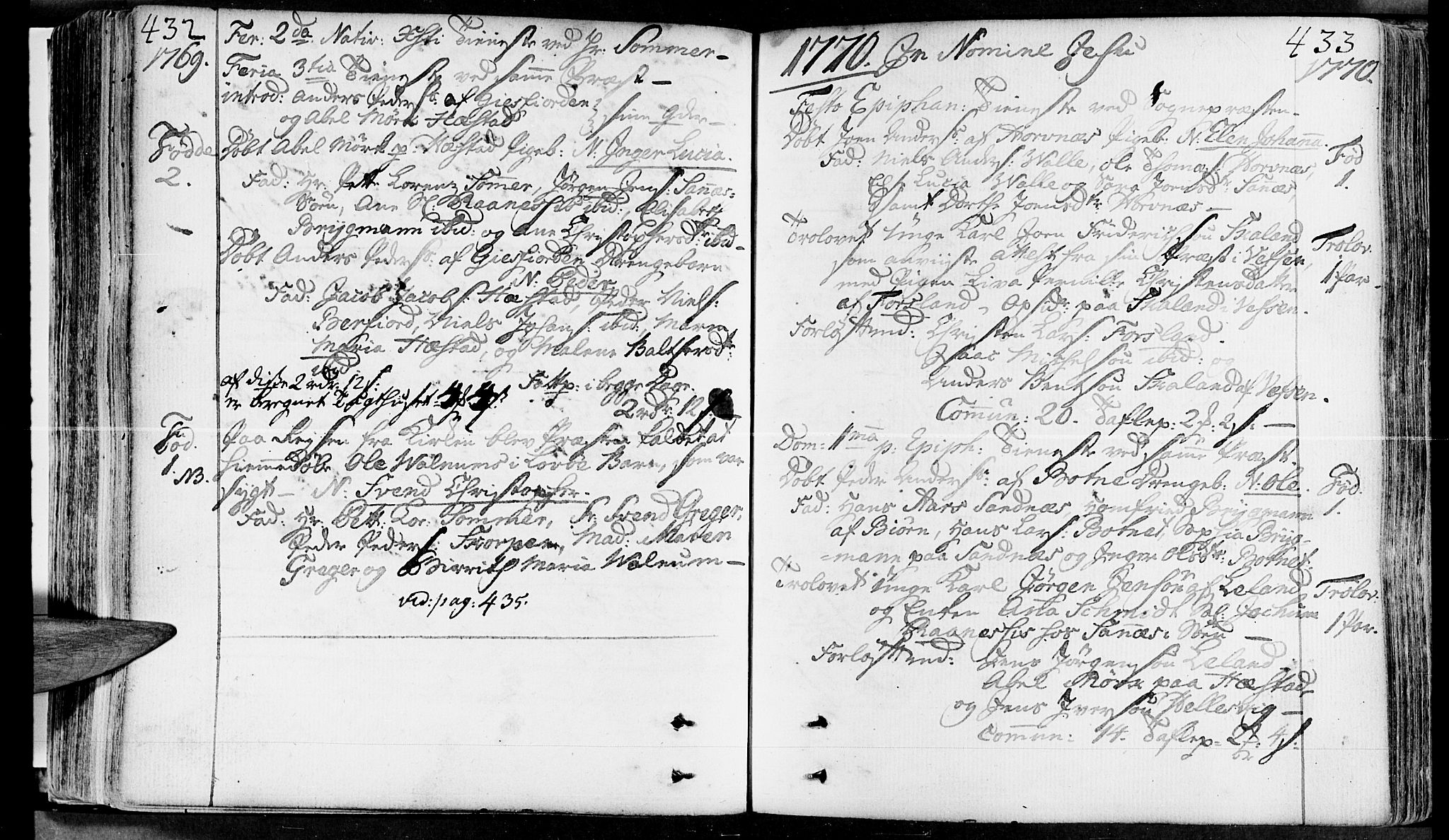 Ministerialprotokoller, klokkerbøker og fødselsregistre - Nordland, SAT/A-1459/830/L0437: Parish register (official) no. 830A05 /2, 1768-1776, p. 432-433