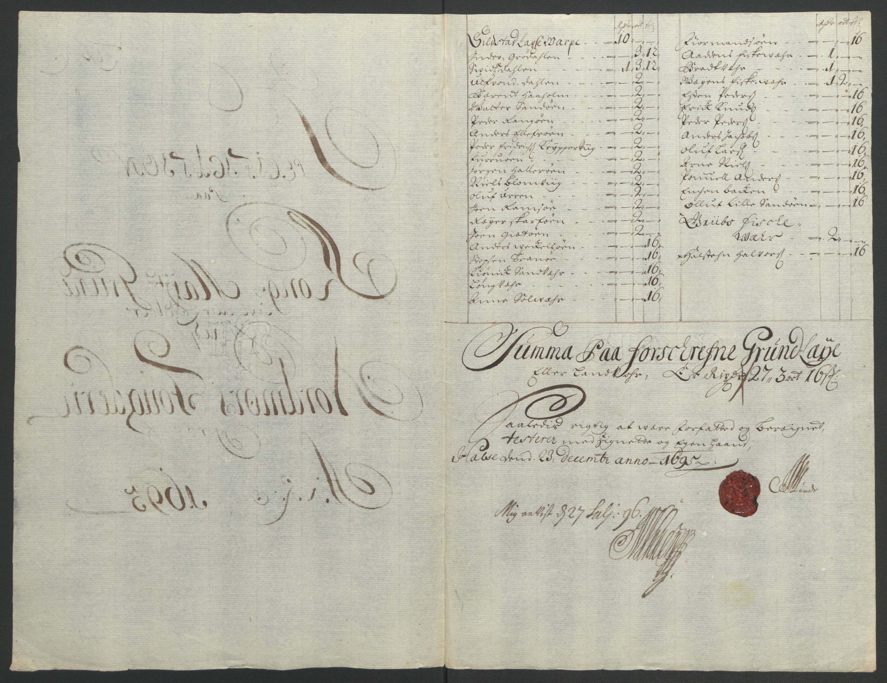 Rentekammeret inntil 1814, Reviderte regnskaper, Fogderegnskap, RA/EA-4092/R56/L3736: Fogderegnskap Nordmøre, 1694-1696, p. 286