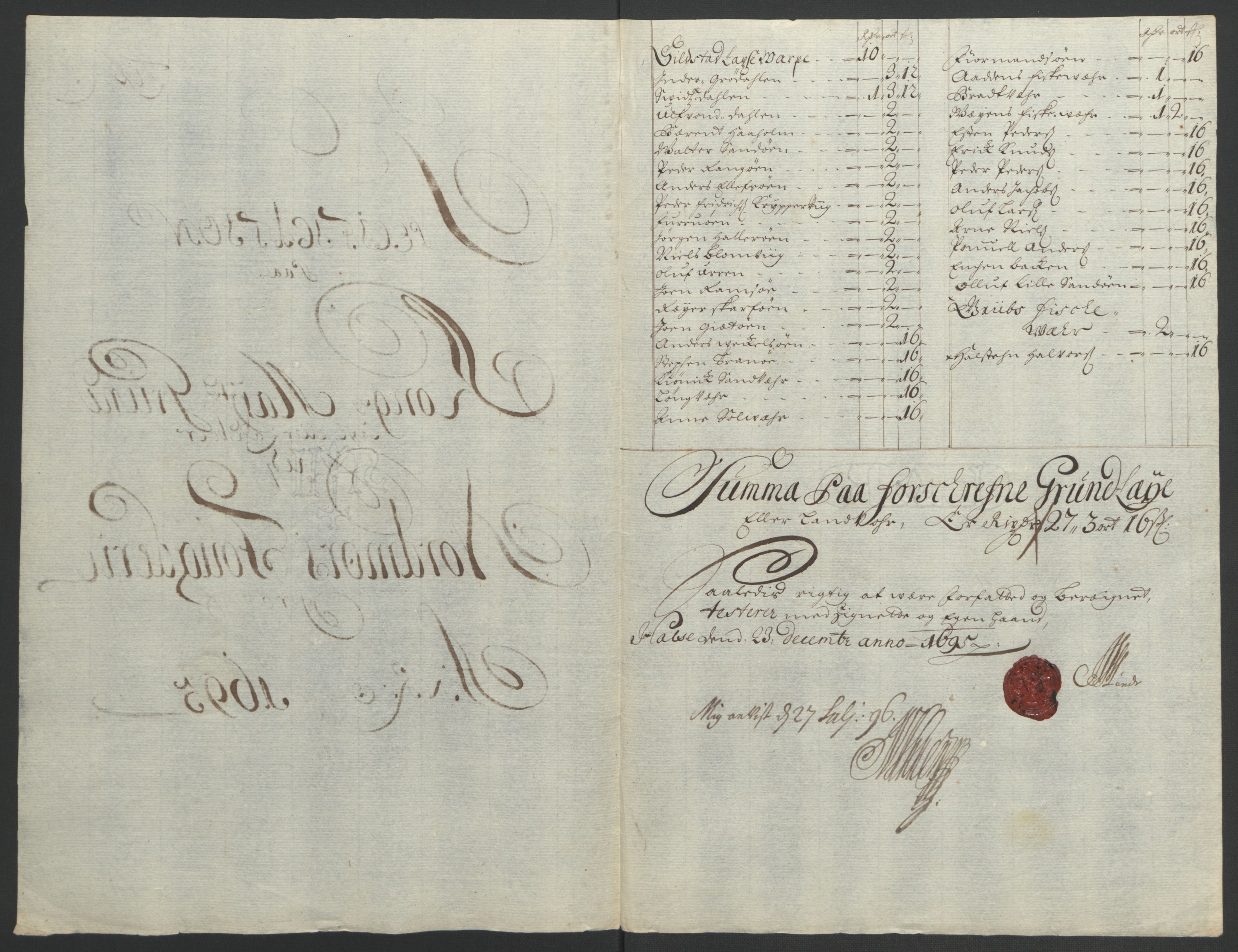 Rentekammeret inntil 1814, Reviderte regnskaper, Fogderegnskap, AV/RA-EA-4092/R56/L3736: Fogderegnskap Nordmøre, 1694-1696, p. 286