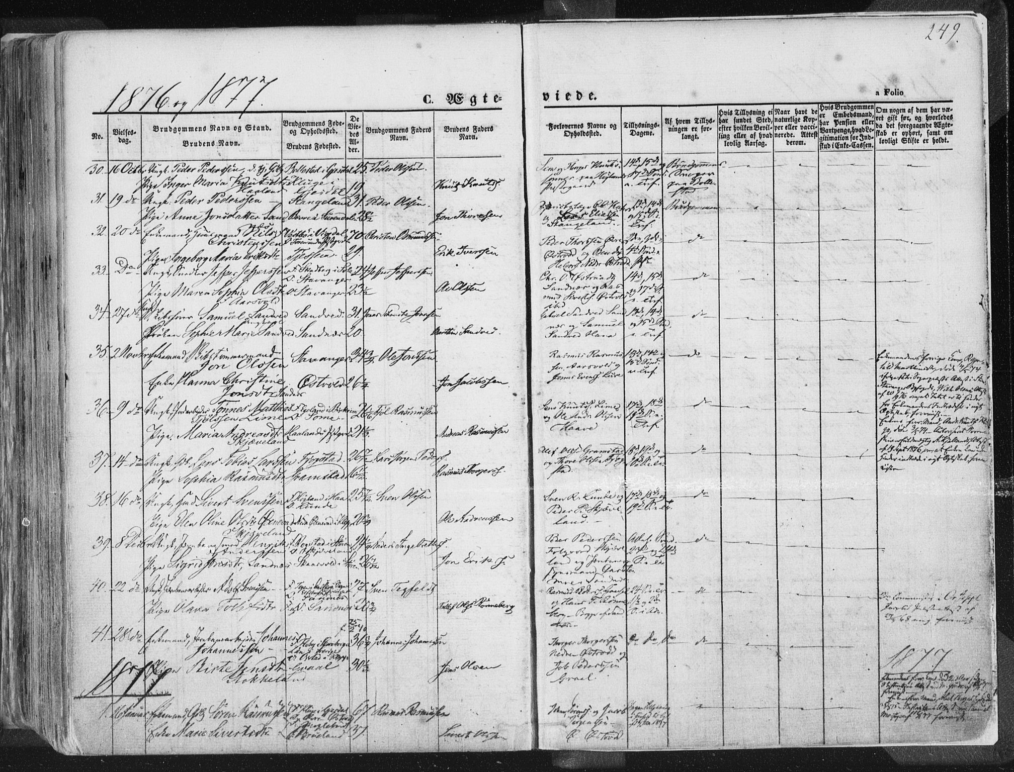 Høyland sokneprestkontor, SAST/A-101799/001/30BA/L0010: Parish register (official) no. A 9.1, 1857-1877, p. 249