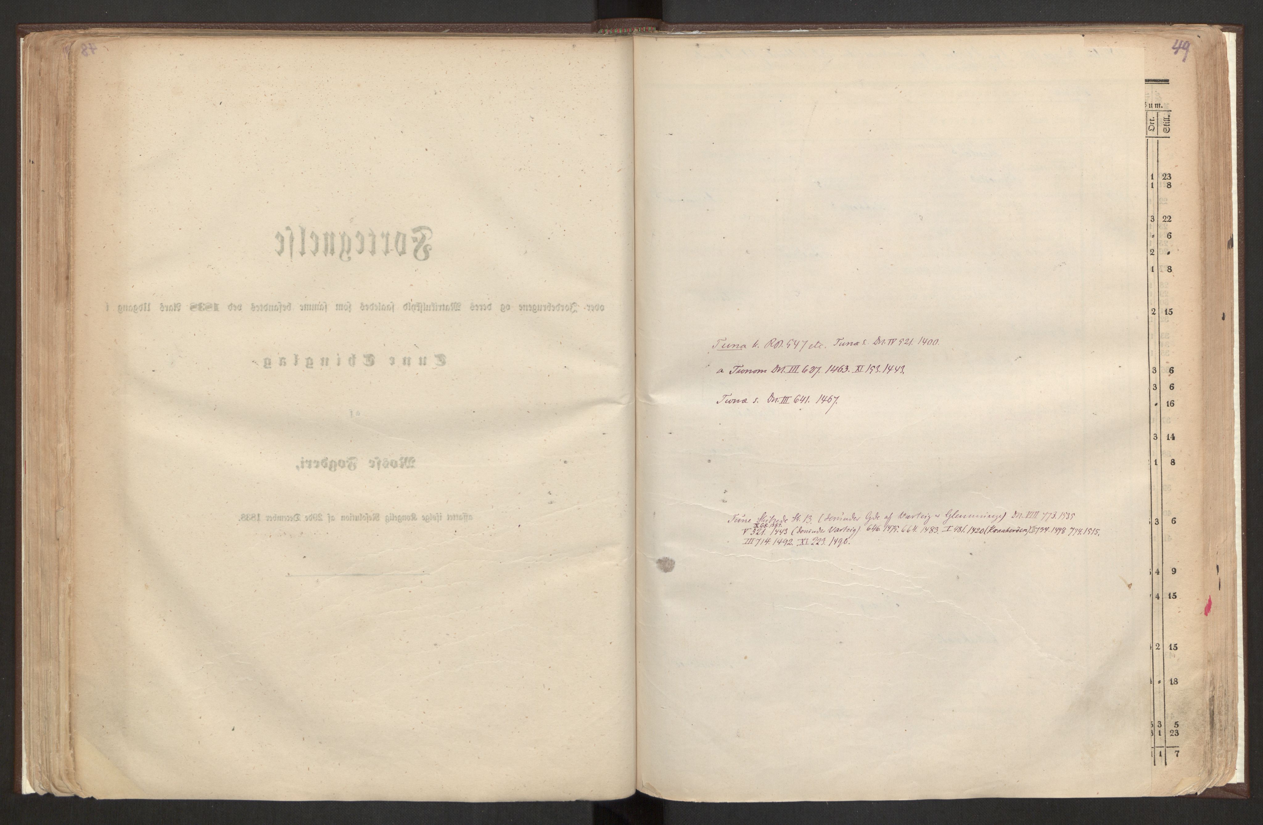 Rygh, RA/PA-0034/F/Fb/L0001: Matrikkelen for 1838 - Smaalenes amt (Østfold fylke), 1838, p. 49a