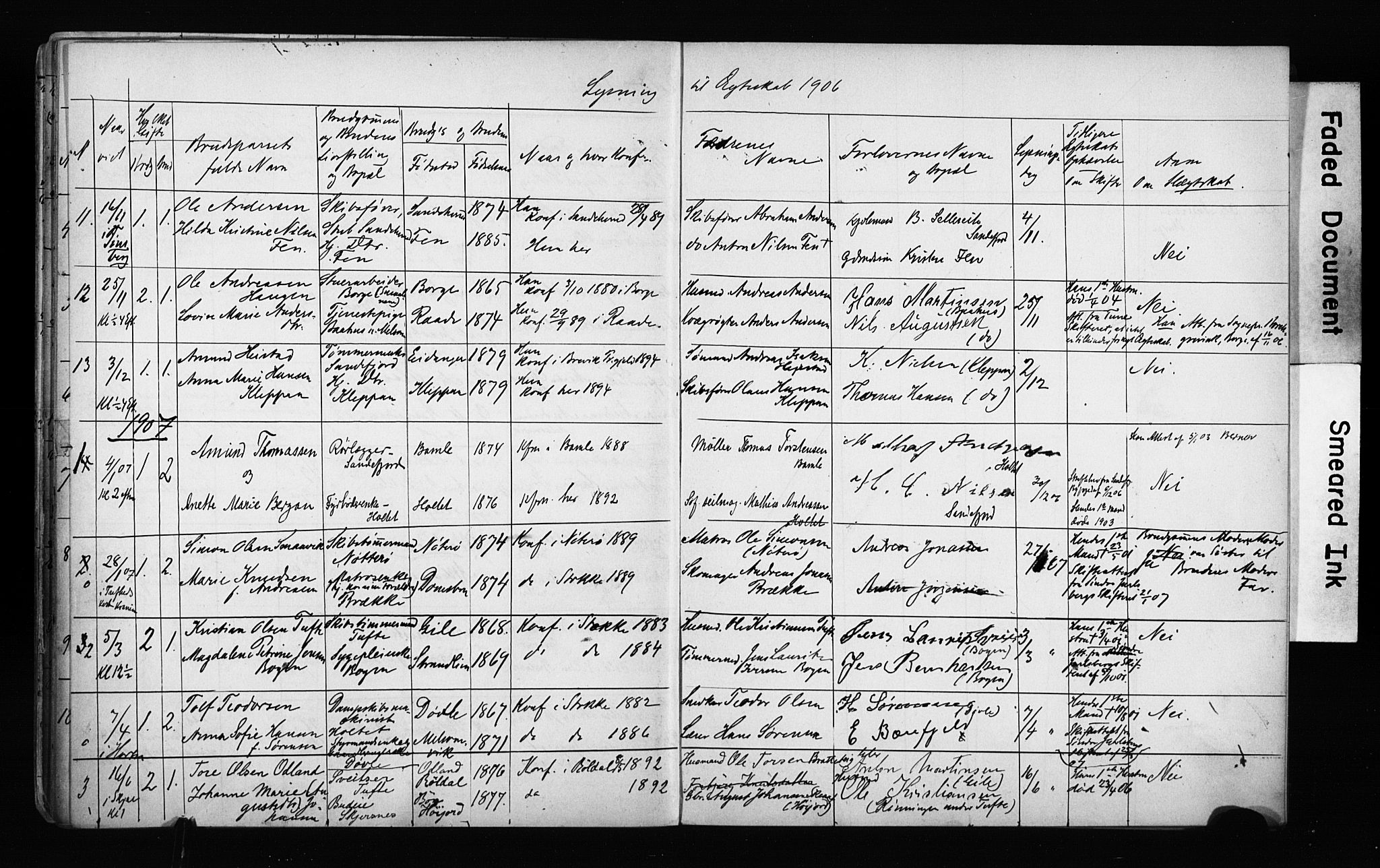 Stokke kirkebøker, AV/SAKO-A-320/H/Ha/L0002: Banns register no. 2, 1895-1919