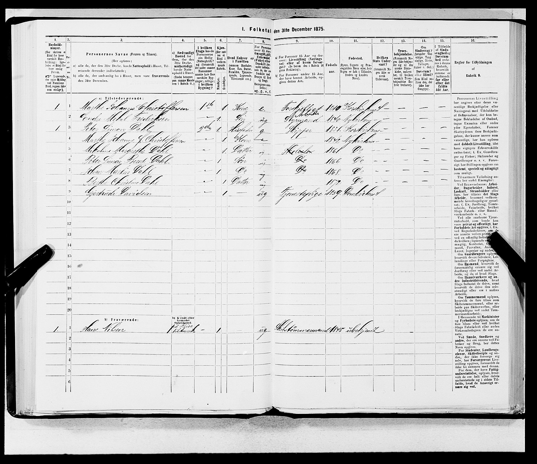 SAB, 1875 census for 1301 Bergen, 1875, p. 194