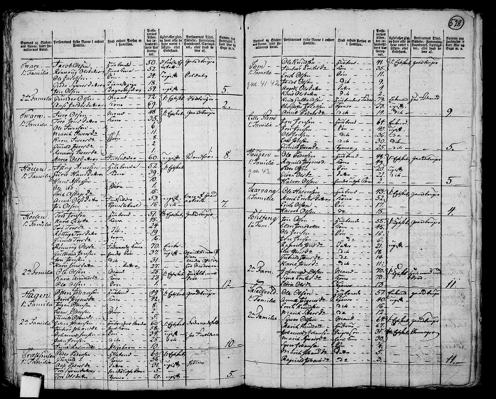 RA, 1801 census for 0515P Vågå, 1801, p. 527b-528a