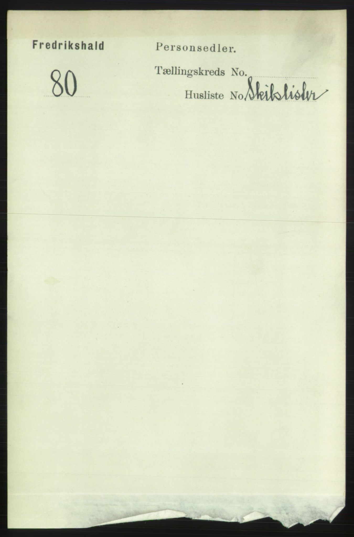 RA, 1891 census for 0101 Fredrikshald, 1891, p. 13807