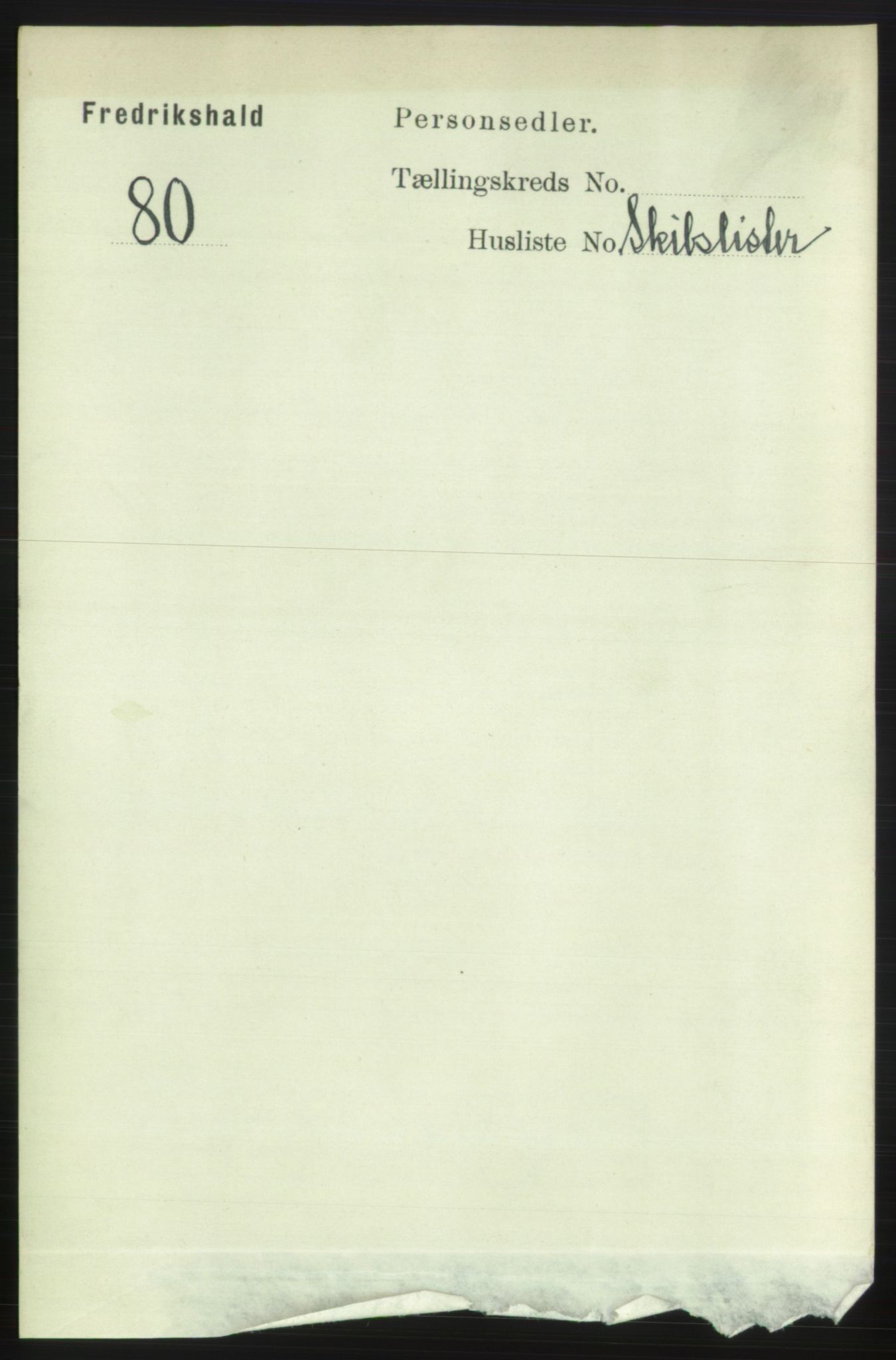 RA, 1891 census for 0101 Fredrikshald, 1891, p. 13807