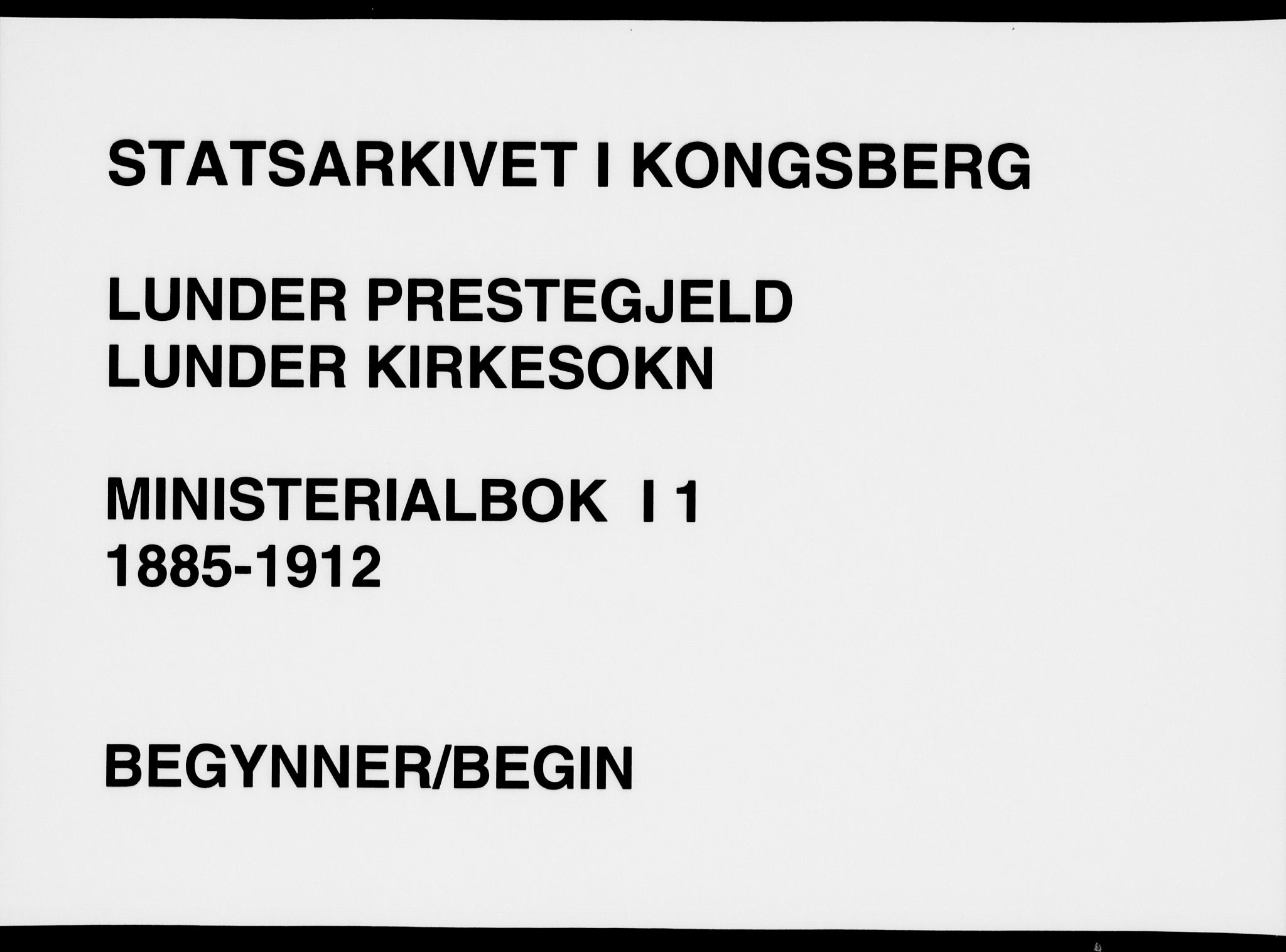 Lunder kirkebøker, AV/SAKO-A-629/F/Fa/L0001: Parish register (official) no. I 1, 1885-1912