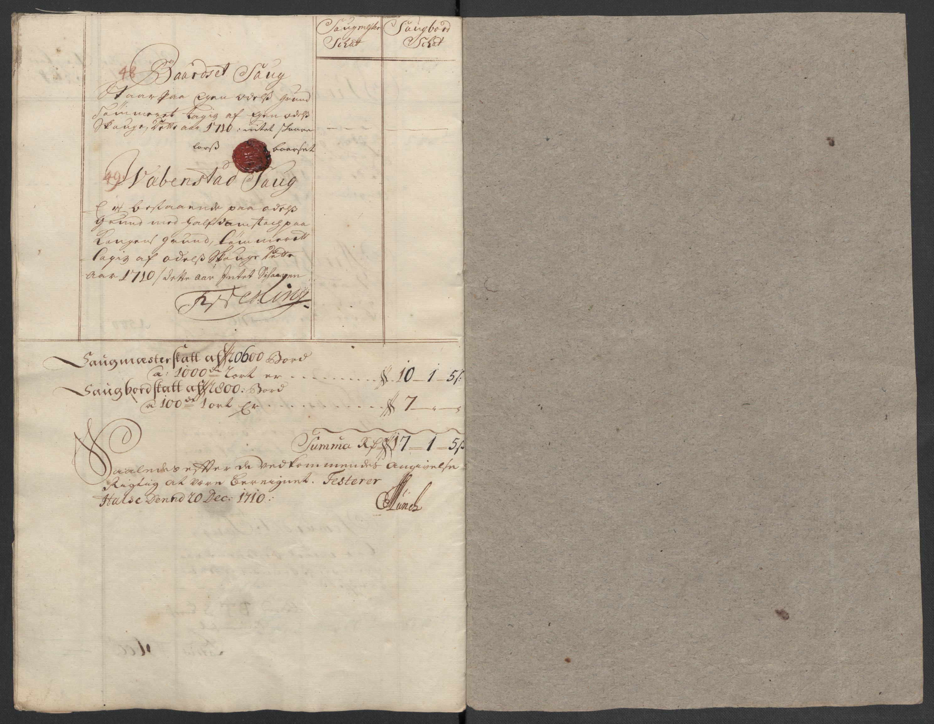 Rentekammeret inntil 1814, Reviderte regnskaper, Fogderegnskap, RA/EA-4092/R56/L3744: Fogderegnskap Nordmøre, 1709-1710, p. 262