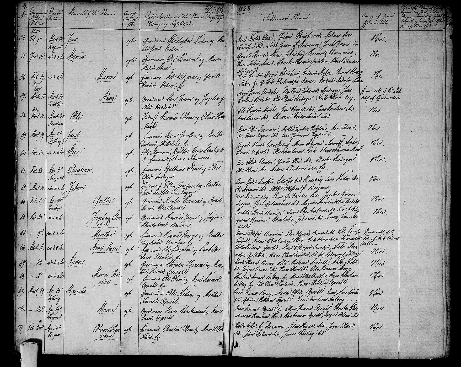 Lier kirkebøker, SAKO/A-230/F/Fa/L0010: Parish register (official) no. I 10, 1827-1843, p. 4