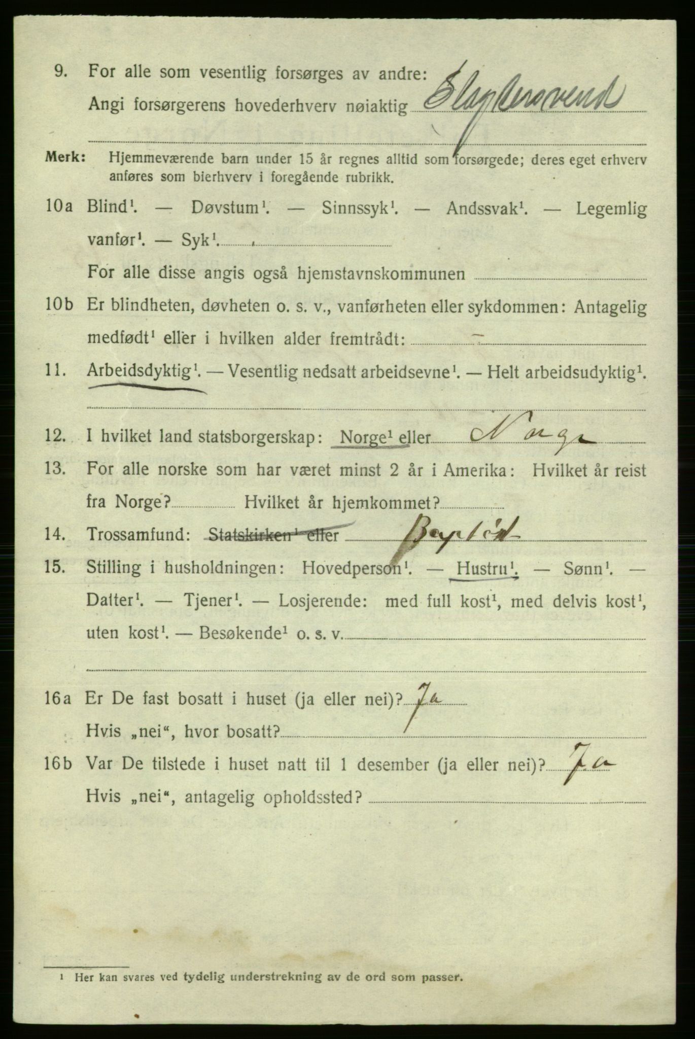SAO, 1920 census for Fredrikshald, 1920, p. 27226