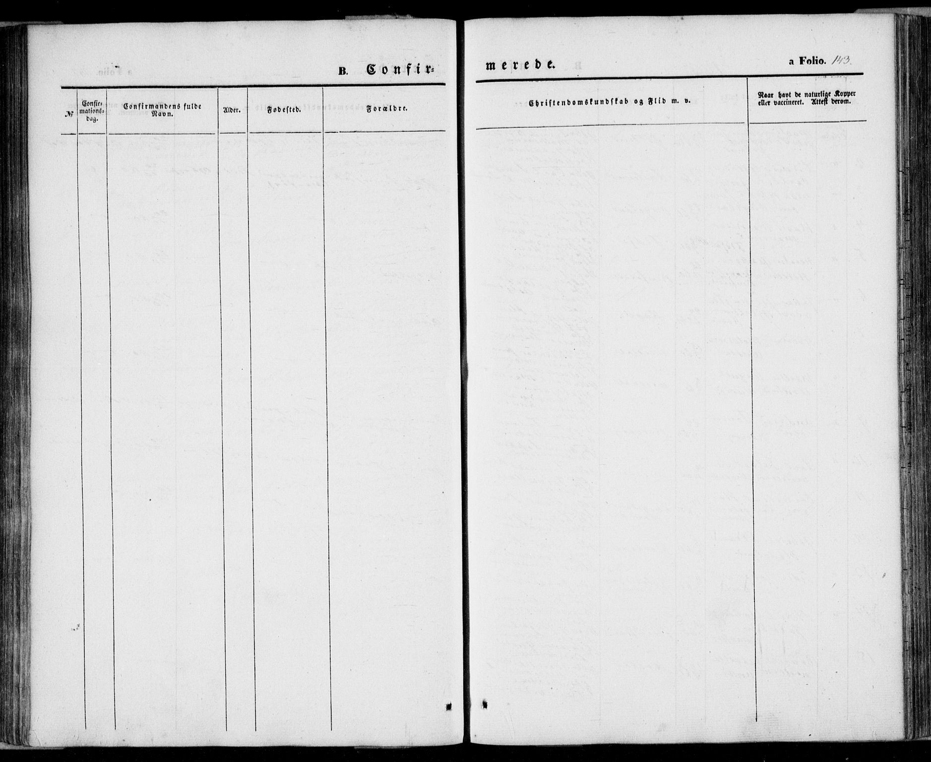 Flekkefjord sokneprestkontor, AV/SAK-1111-0012/F/Fa/Fab/L0004: Parish register (official) no. A 4, 1850-1875, p. 143