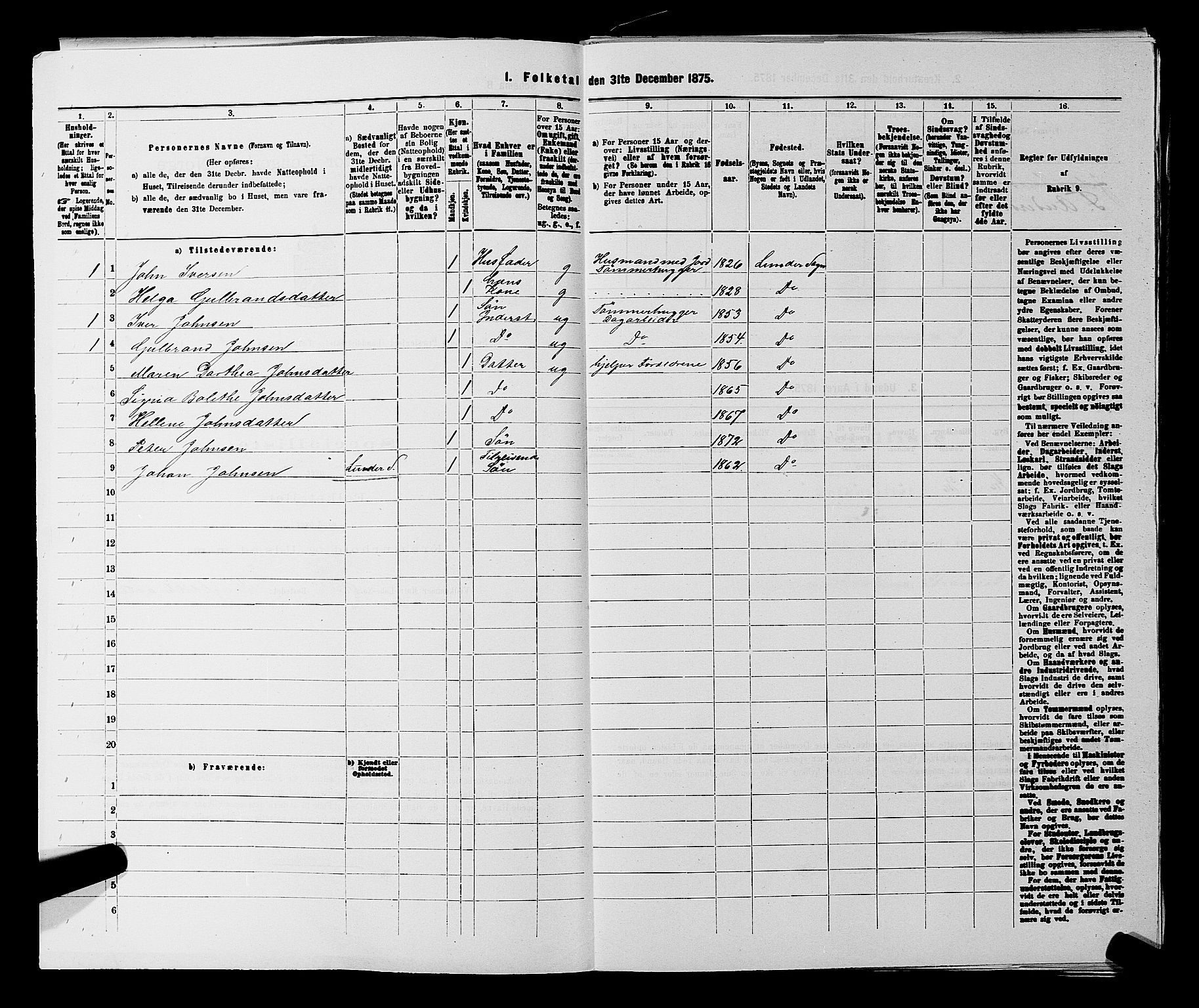 SAKO, 1875 census for 0613L Norderhov/Norderhov, Haug og Lunder, 1875, p. 2549