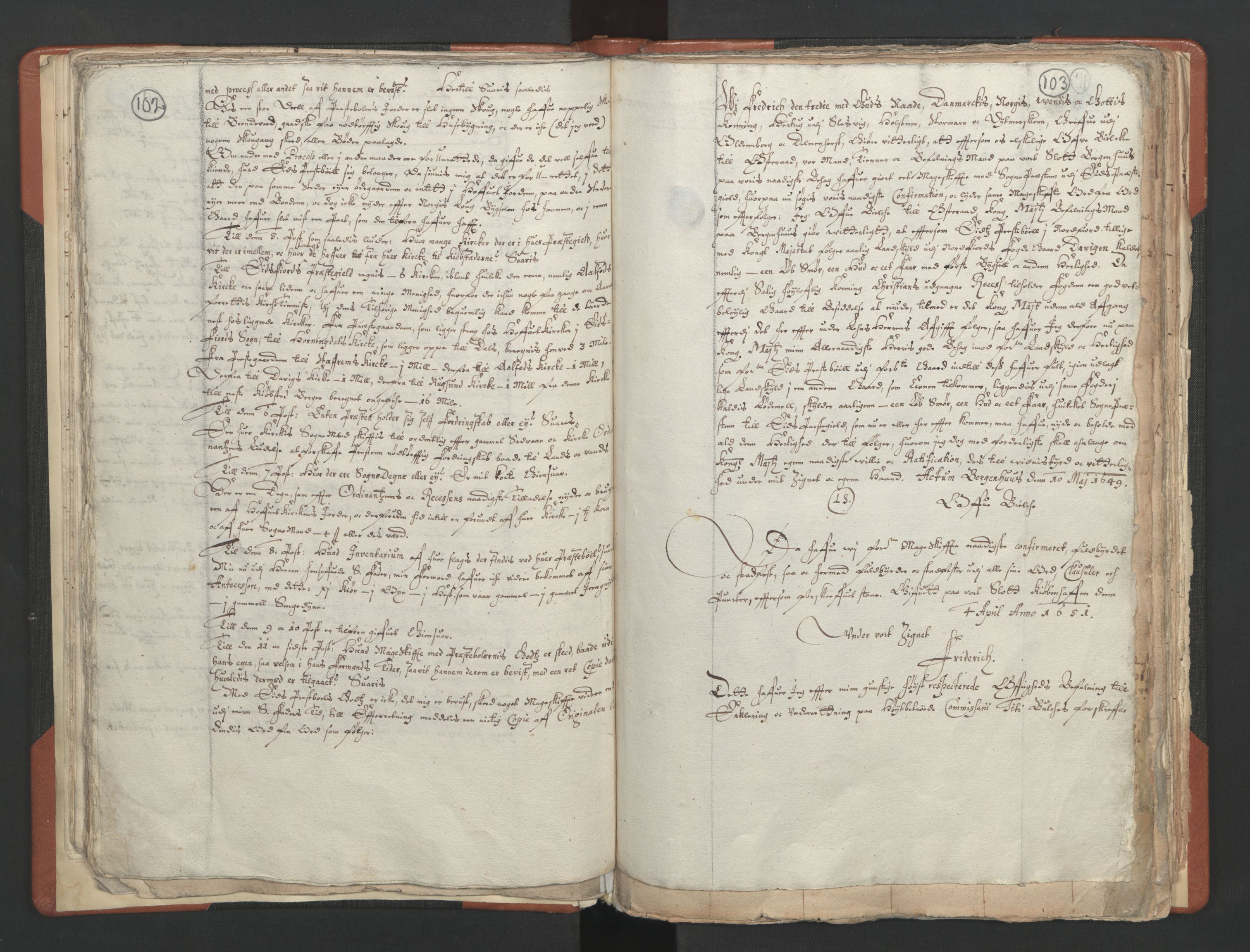 RA, Vicar's Census 1664-1666, no. 25: Nordfjord deanery, 1664-1666, p. 102-103