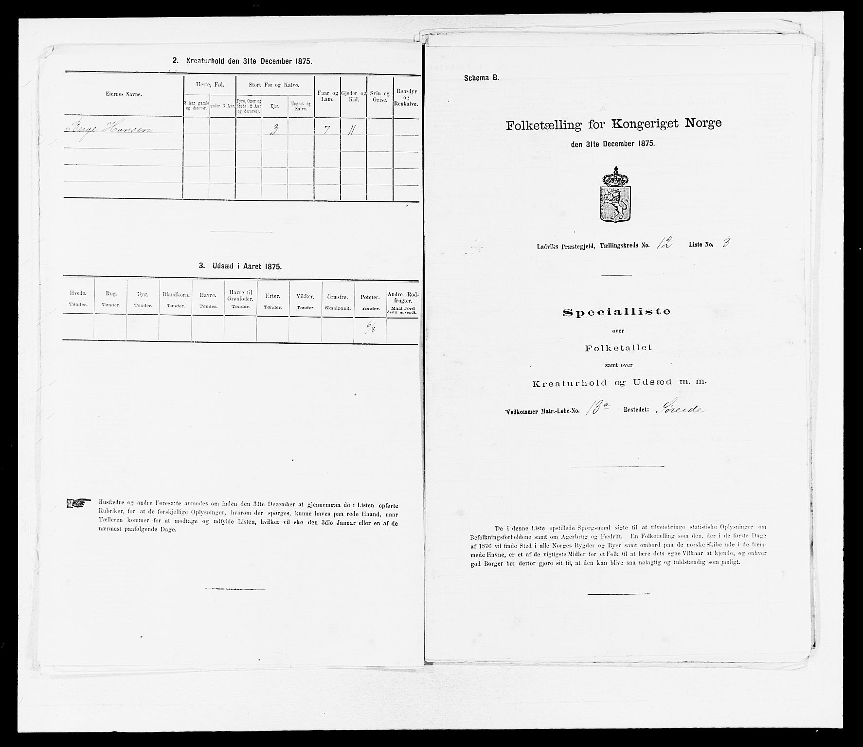 SAB, 1875 census for 1415P Lavik, 1875, p. 1004