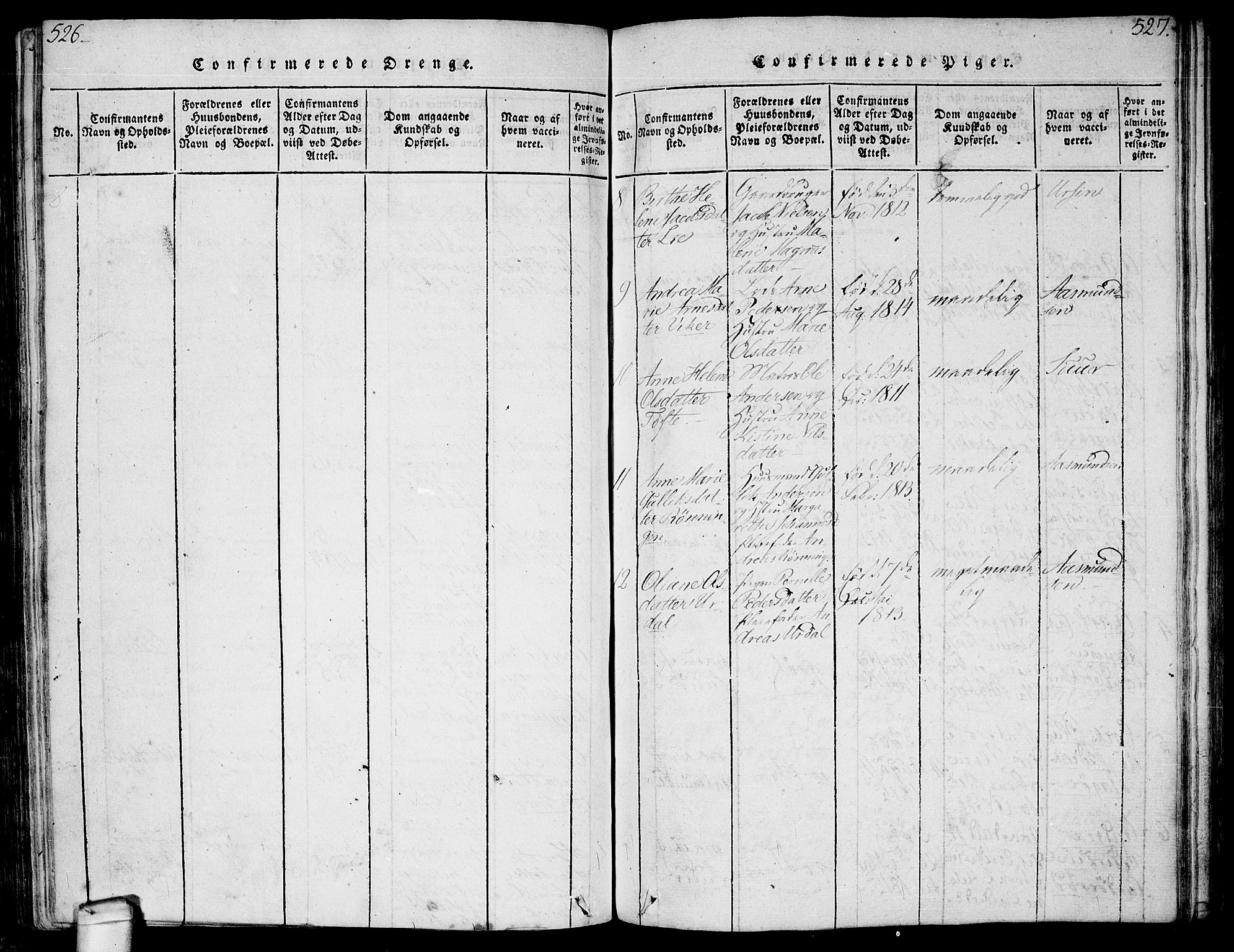 Hvaler prestekontor Kirkebøker, SAO/A-2001/F/Fa/L0005: Parish register (official) no. I 5, 1816-1845, p. 526-527