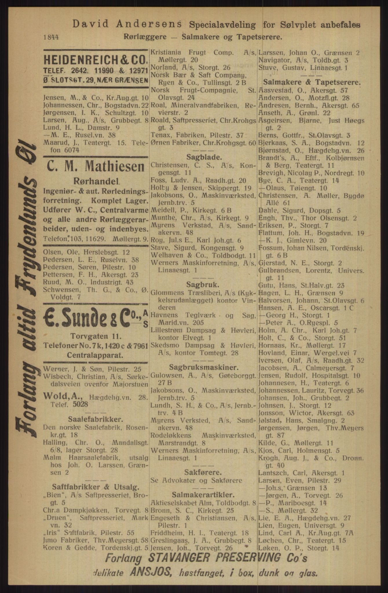 Kristiania/Oslo adressebok, PUBL/-, 1914, p. 1844