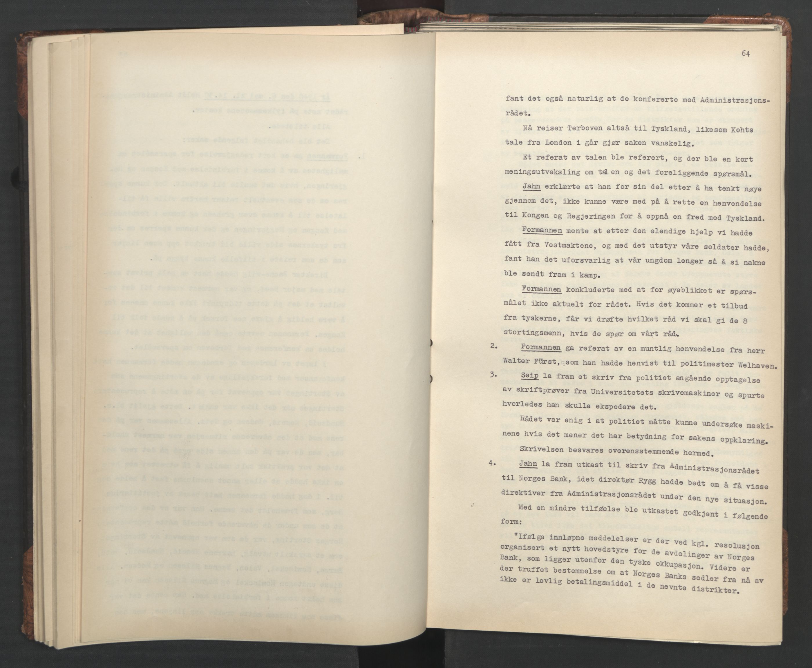 Administrasjonsrådet, AV/RA-S-1004/A/L0001: Møteprotokoll med tillegg 15/4-25/9, 1940, p. 64