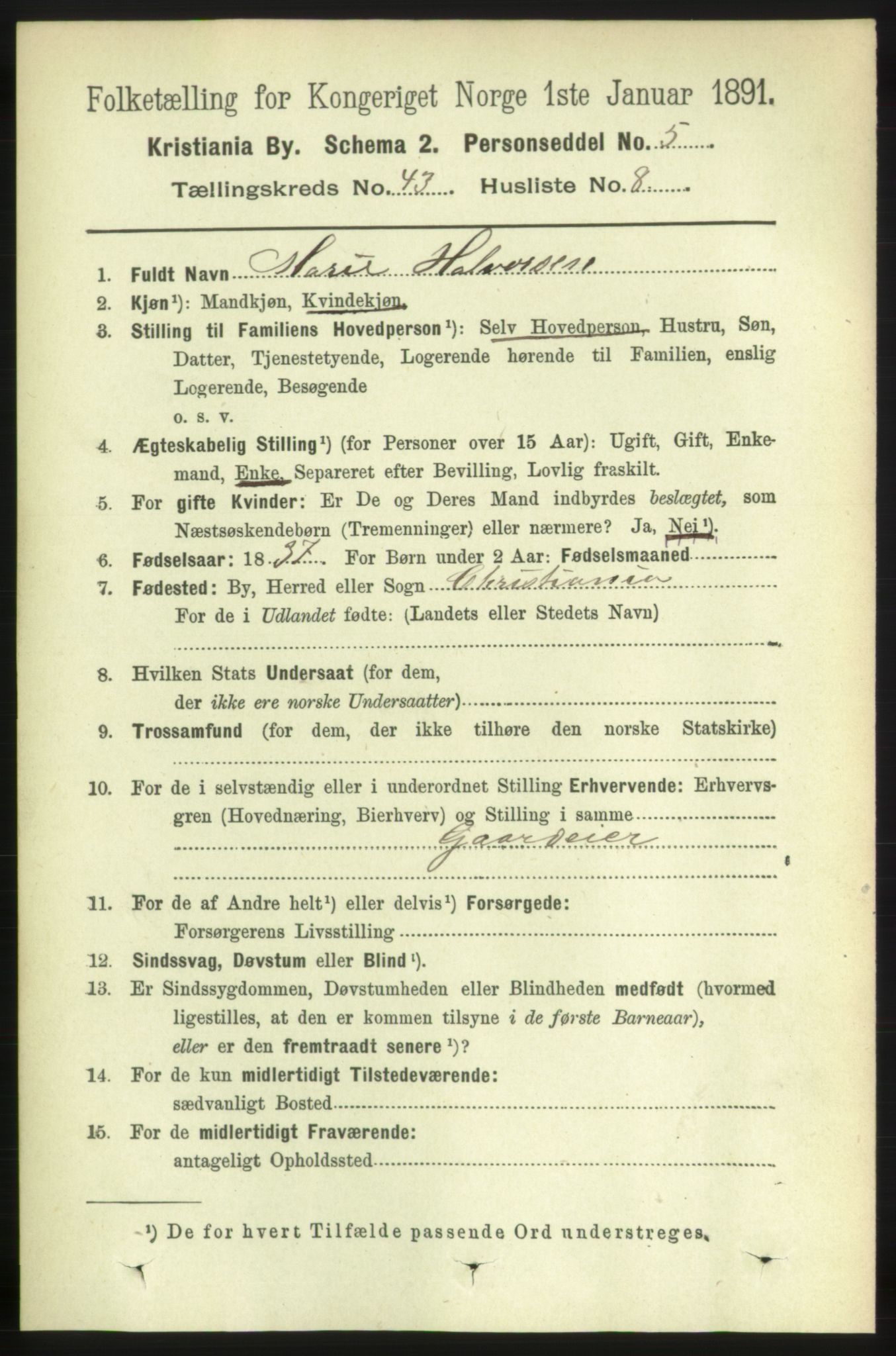 RA, 1891 census for 0301 Kristiania, 1891, p. 25756