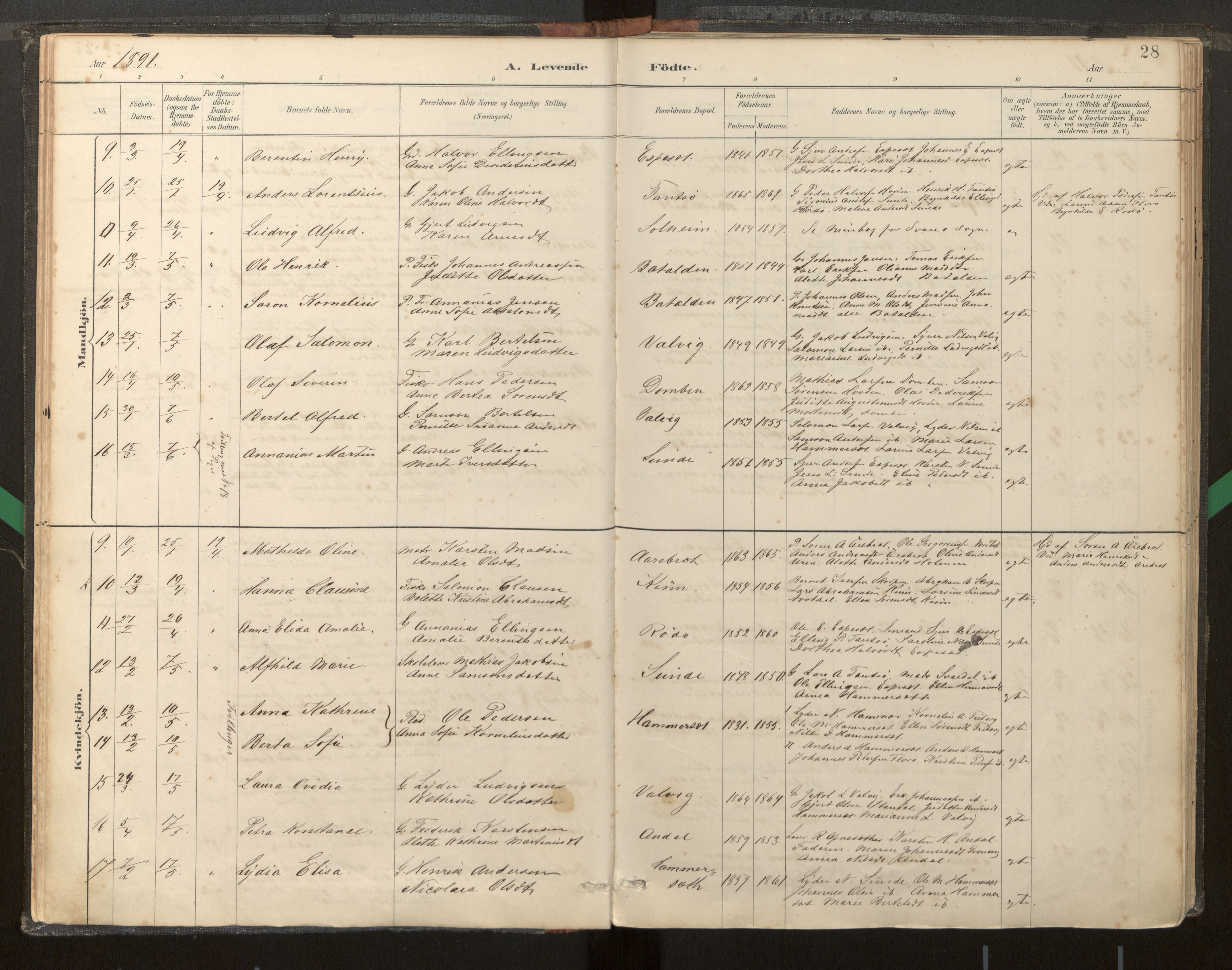 Kinn sokneprestembete, AV/SAB-A-80801/H/Haa/Haab/L0001: Parish register (official) no. B 1, 1886-1921, p. 28