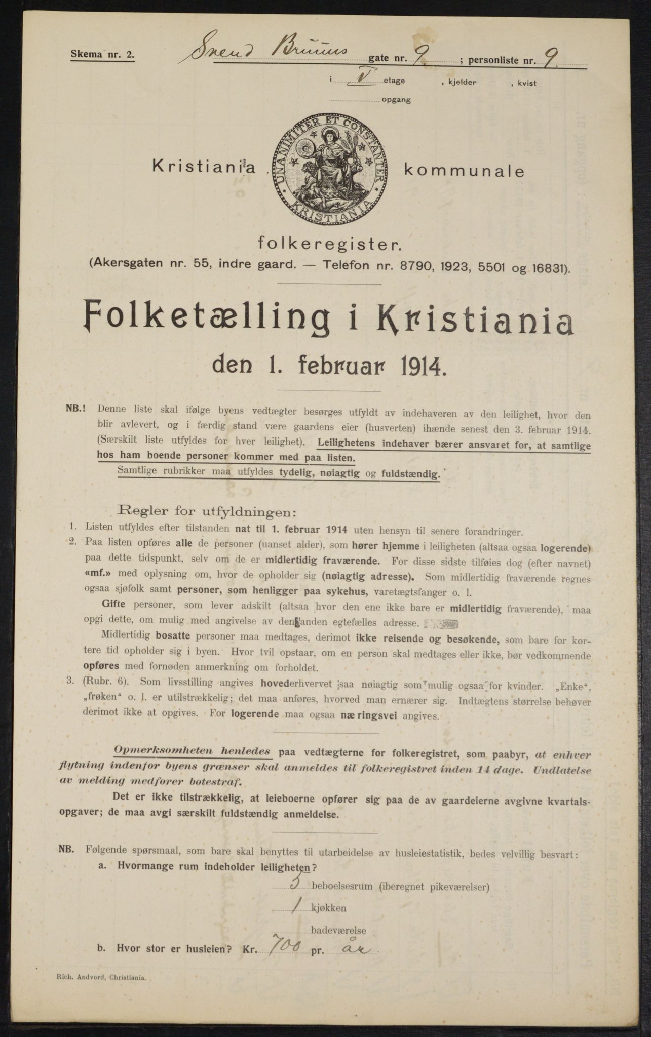 OBA, Municipal Census 1914 for Kristiania, 1914, p. 105531