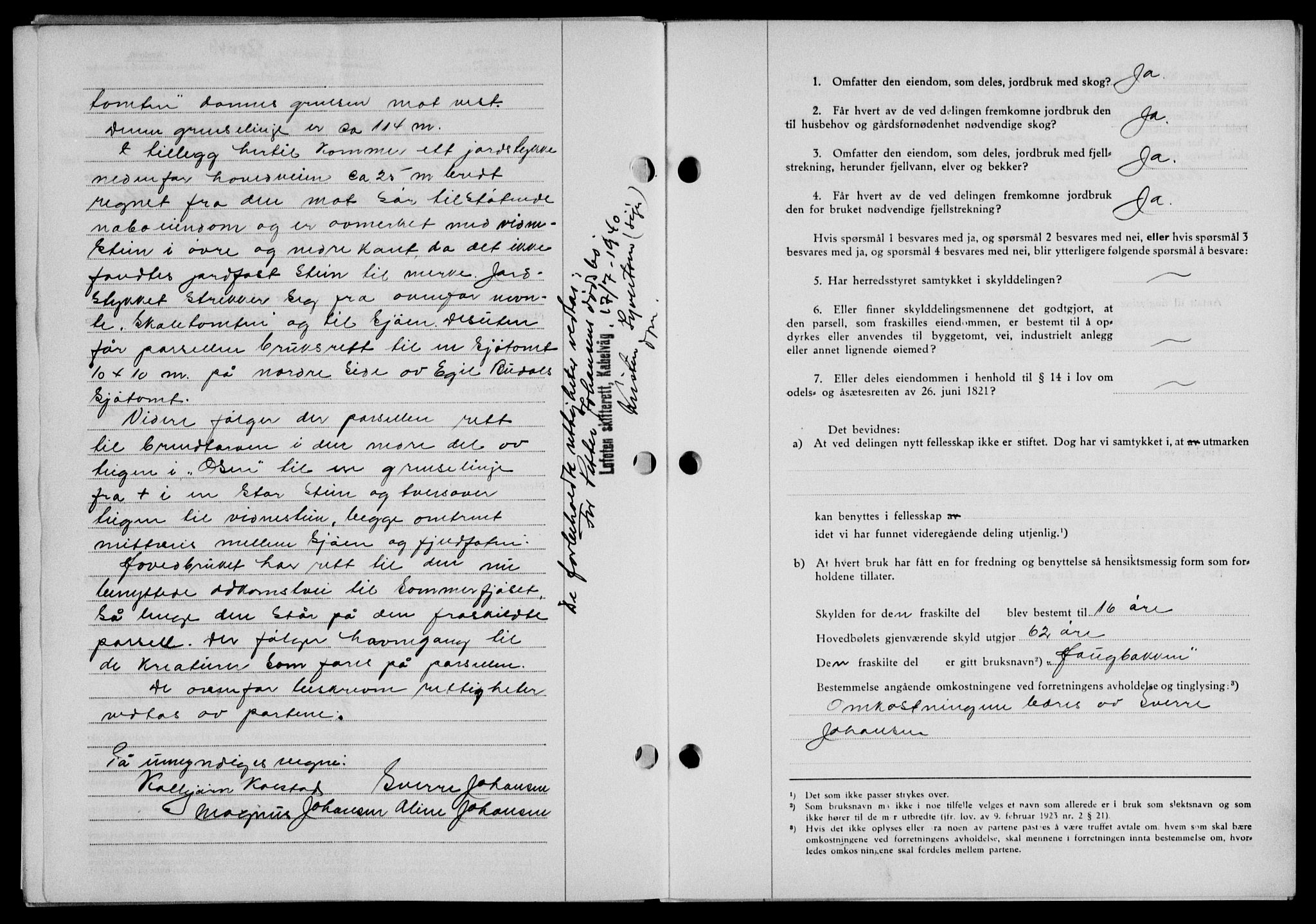 Lofoten sorenskriveri, SAT/A-0017/1/2/2C/L0007a: Mortgage book no. 7a, 1939-1940, Diary no: : 568/1940