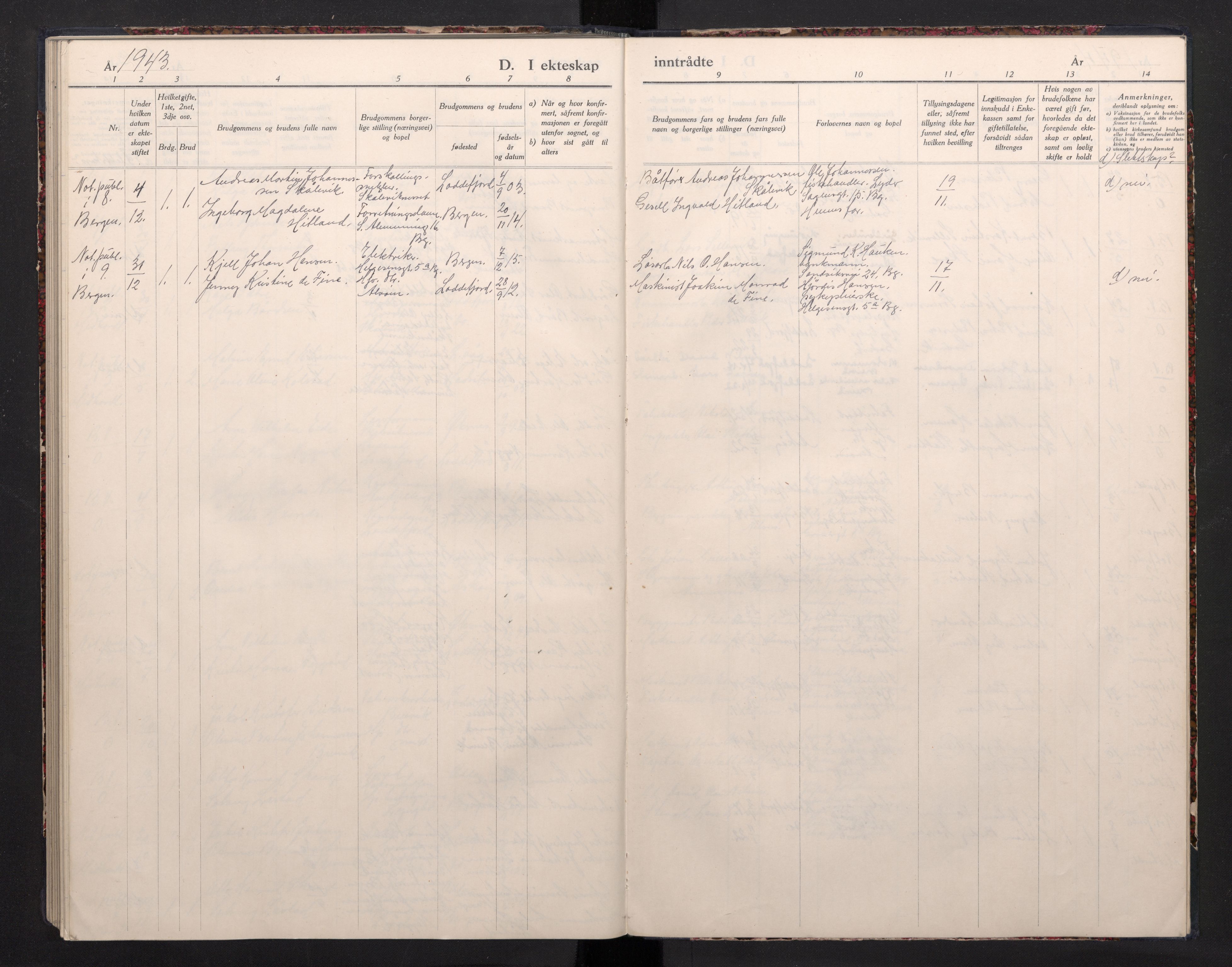 Laksevåg Sokneprestembete, SAB/A-76501/H/Ha/Haa/Haaa/L0004: Parish register (official) no. A 4, 1943-1946